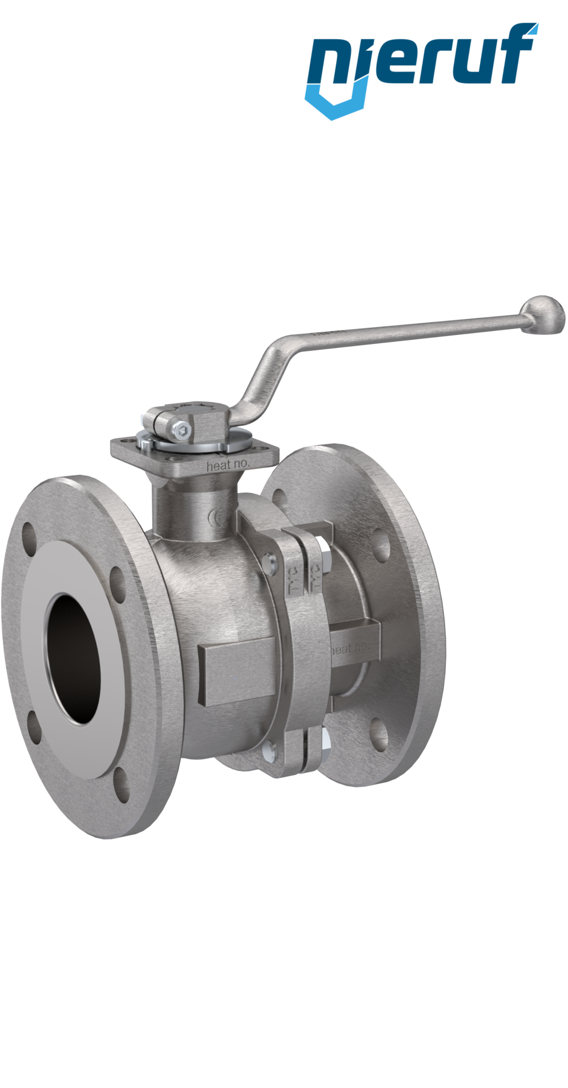 Steam-flange ball valve DN15 FK05 stainless steel 1.4408