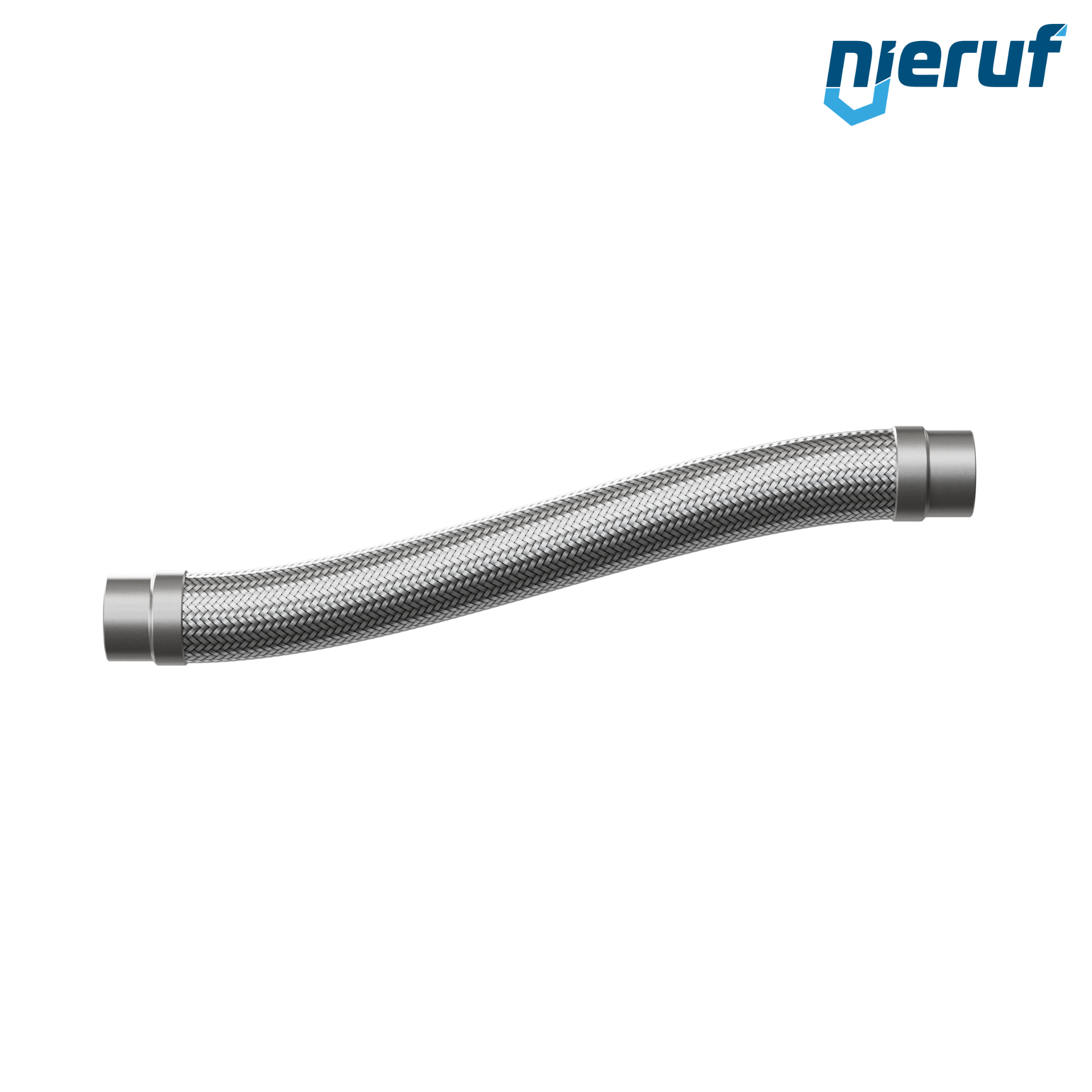 Stainless steel hoses ES01 DN50 - 60.3 mm with single braid and welding ends length 1000 mm
