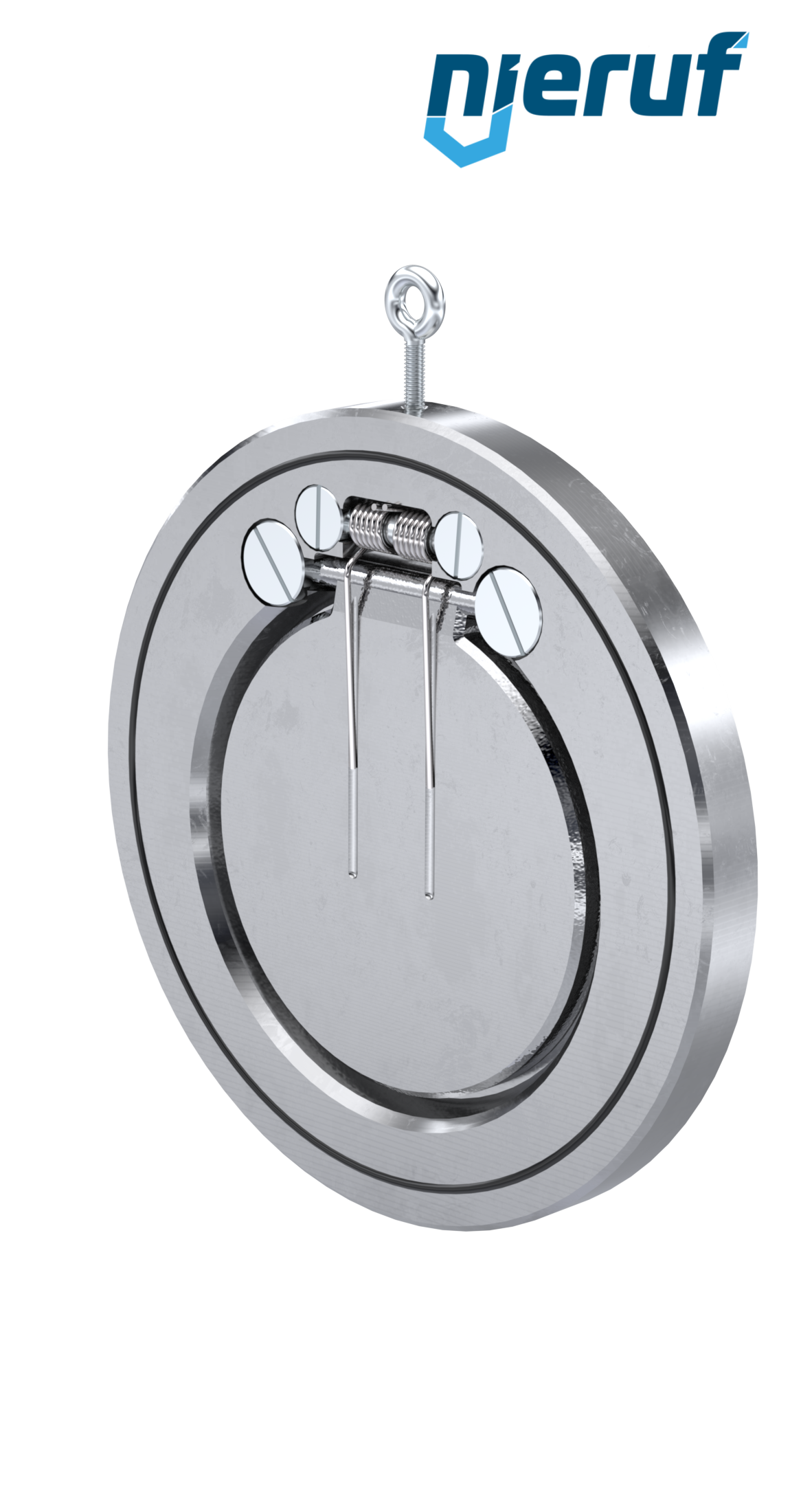 swing check valve with spring DN150 ZR03 steel 1.0460 / A 105, zinc plated NBR