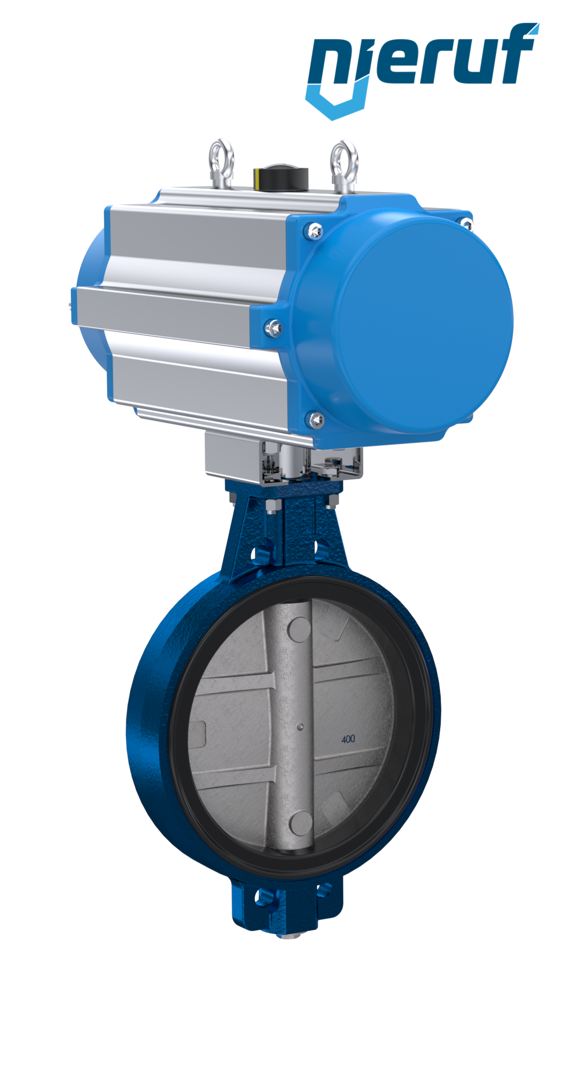 Butterfly valve DN 400 AK01 EPDM DVGW drinking water, WRAS, ACS, W270 pneumatic actuator single acting normally closed