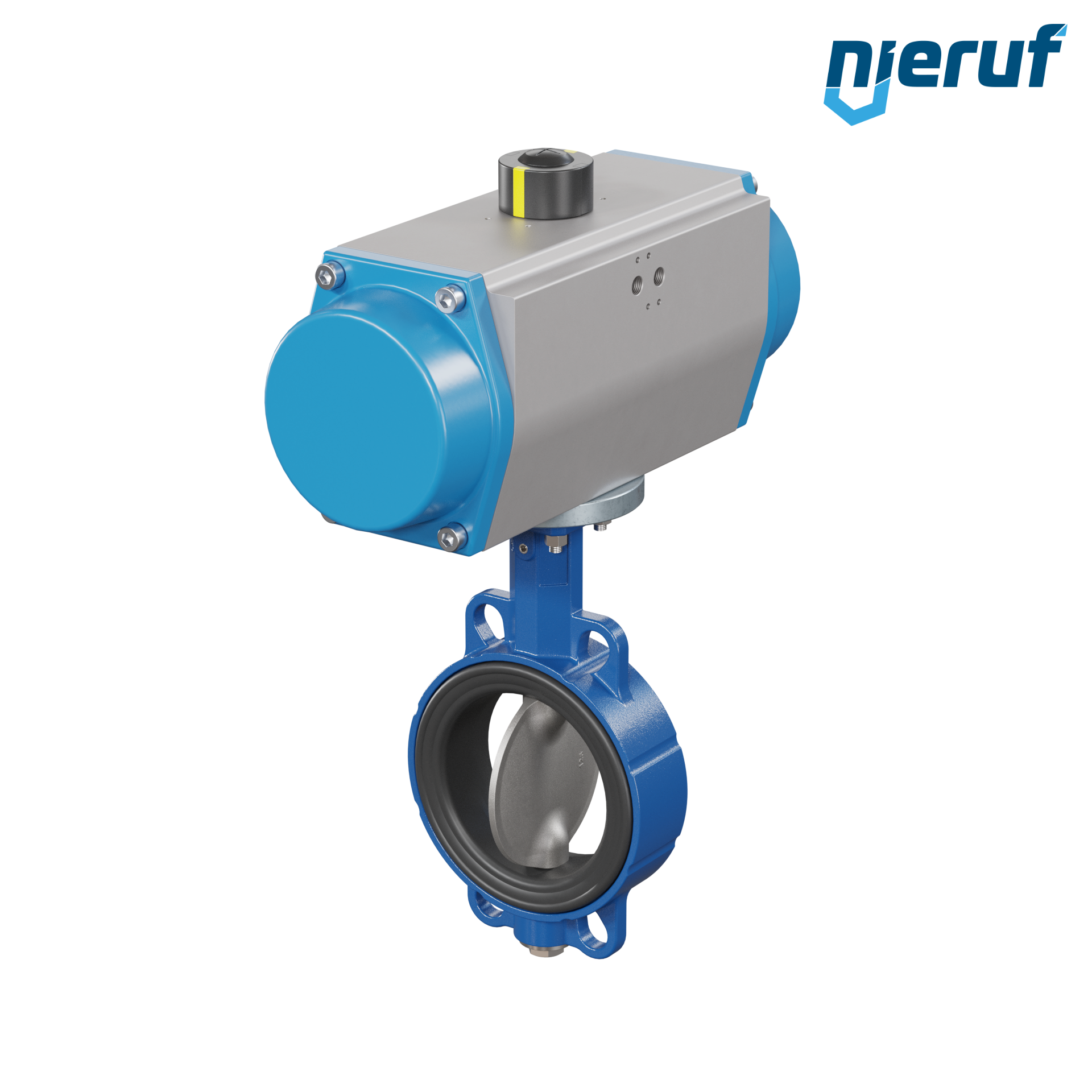 Butterfly valve DN 125 AK01 FPM pneumatic actuator single acting ...
