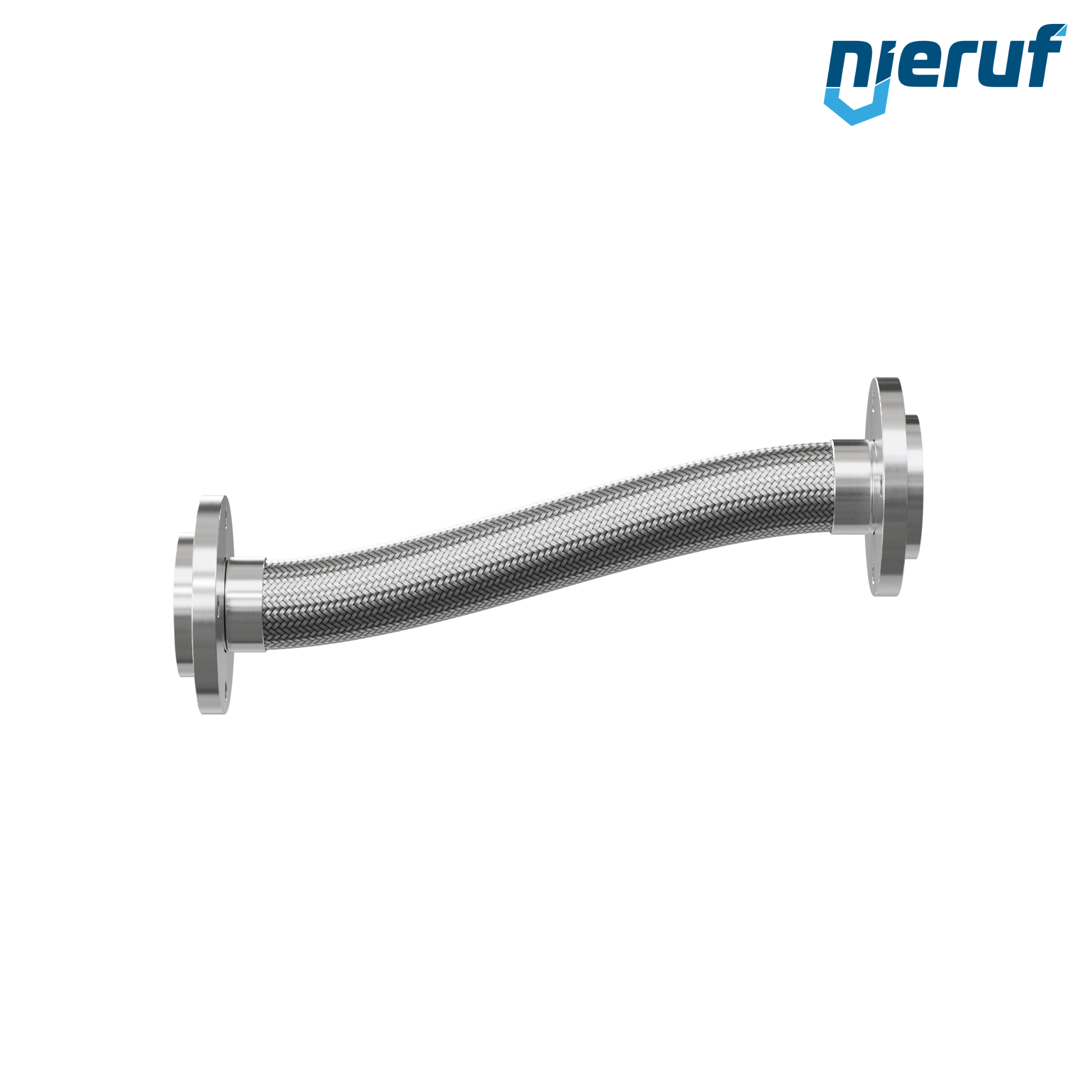 Stainless steel hoses ES01 DN65 - 2 1/2" inch with single braid and swivel flange length 1000 mm