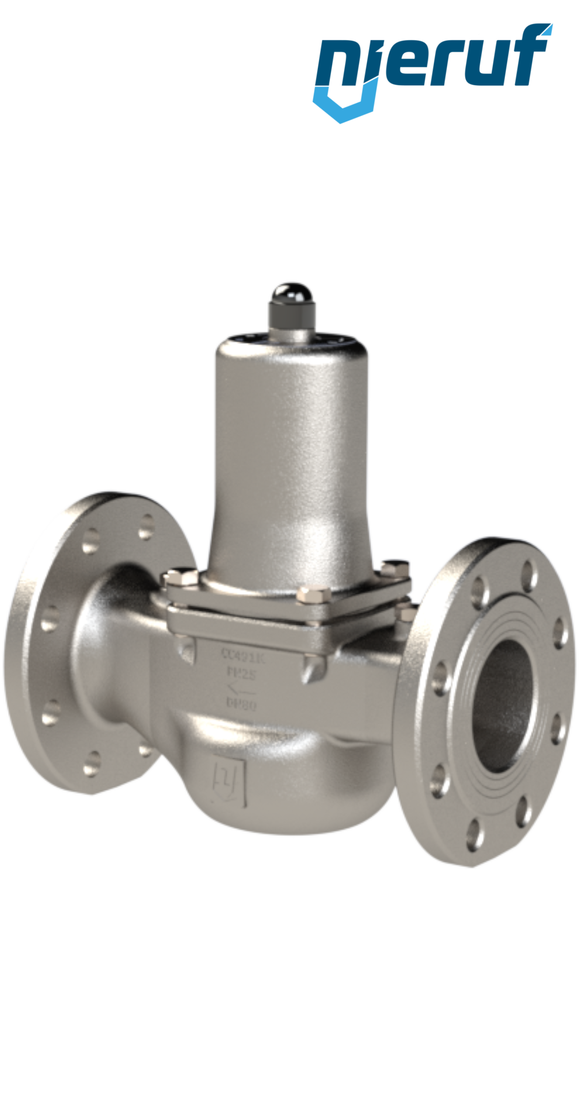 Flange-pressure reducing valve DN 65 PN40 DM08 stainless steel FKM 1.0 - 8.0 bar