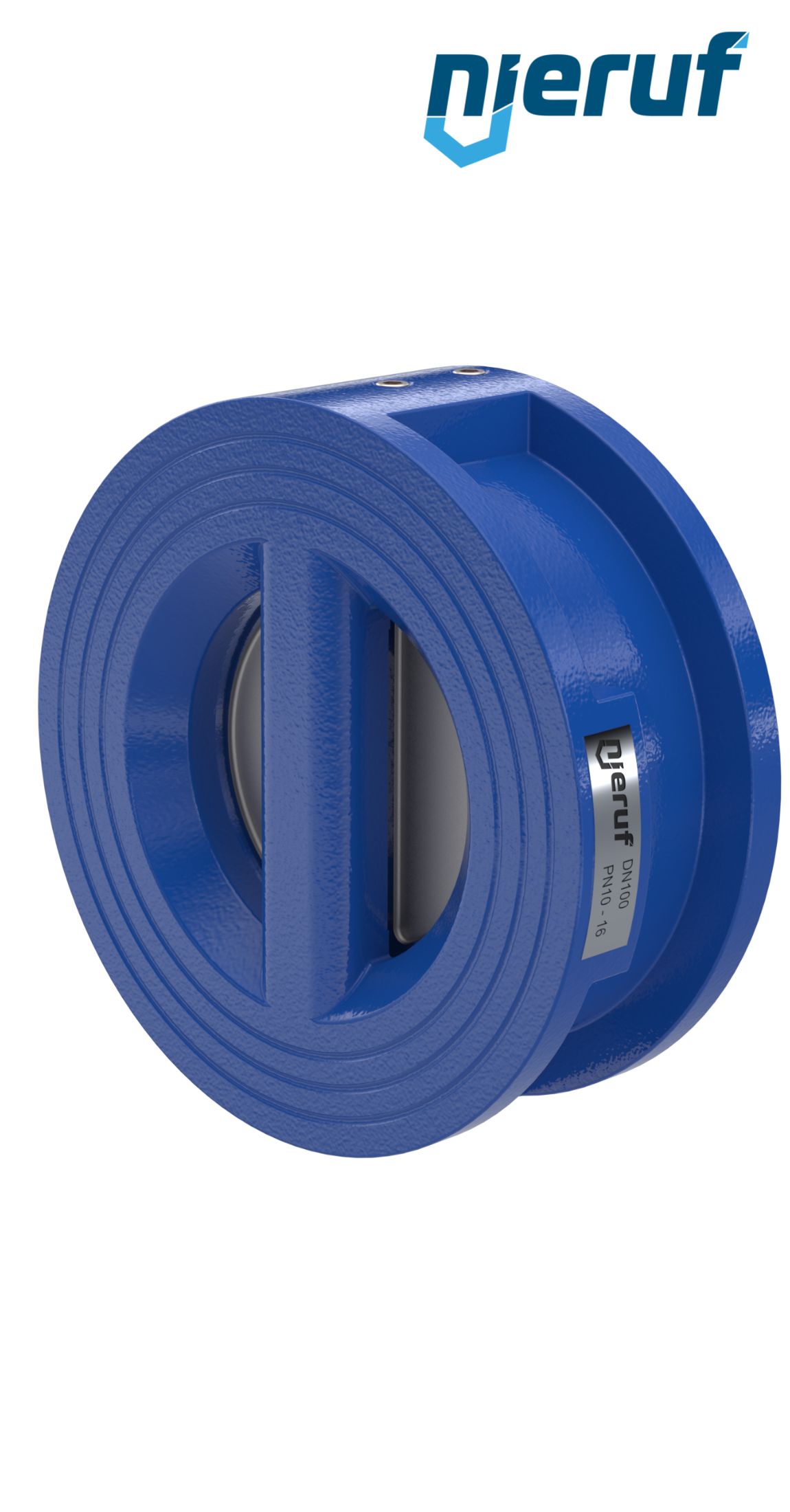 dual plate check valve DN100 DR02 GGG40 epoxyd plated blue 180µm FKM (Viton)