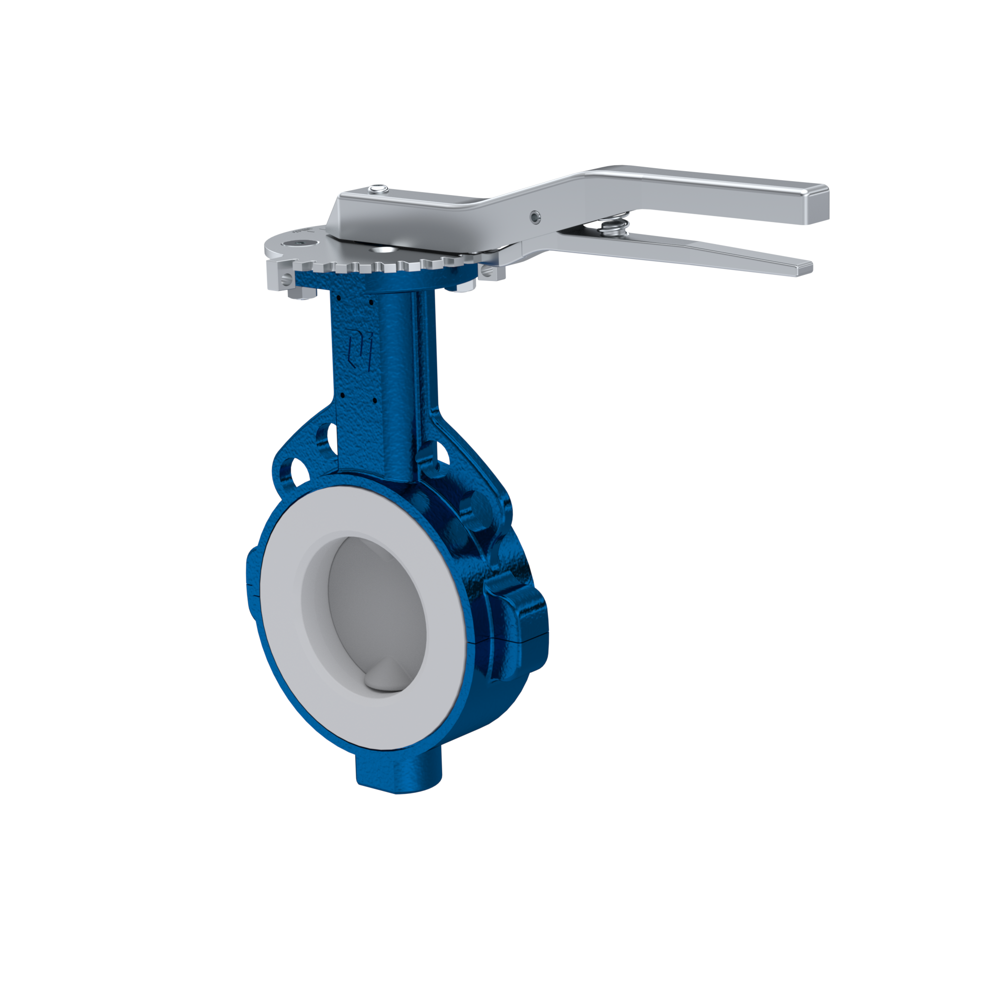 PFA-Butterfly-valve PTFE AK09 DN65 PN10-PN16 lever silicone insert