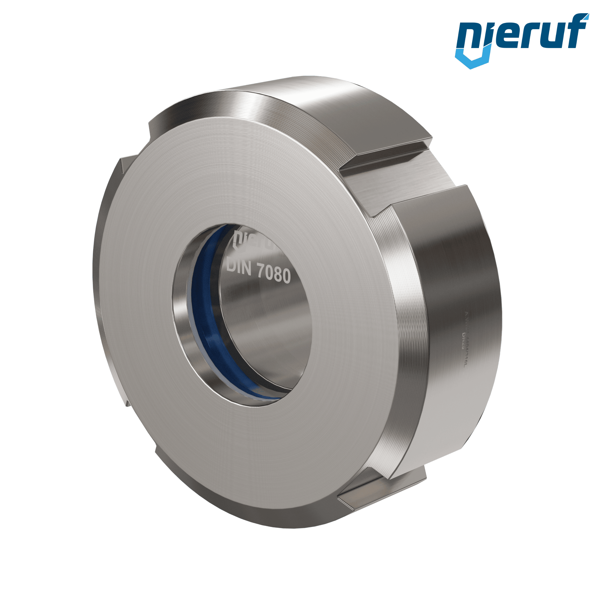 sight flow indicator DN25 - 1" Inch DIN 11851 stainless steel 1.4404 / AISI 316L