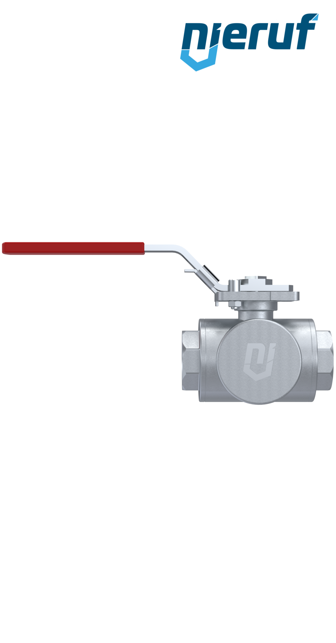 3  way ball valve DN32 - 1 1/4" inch GK09 stainless steel T drilling