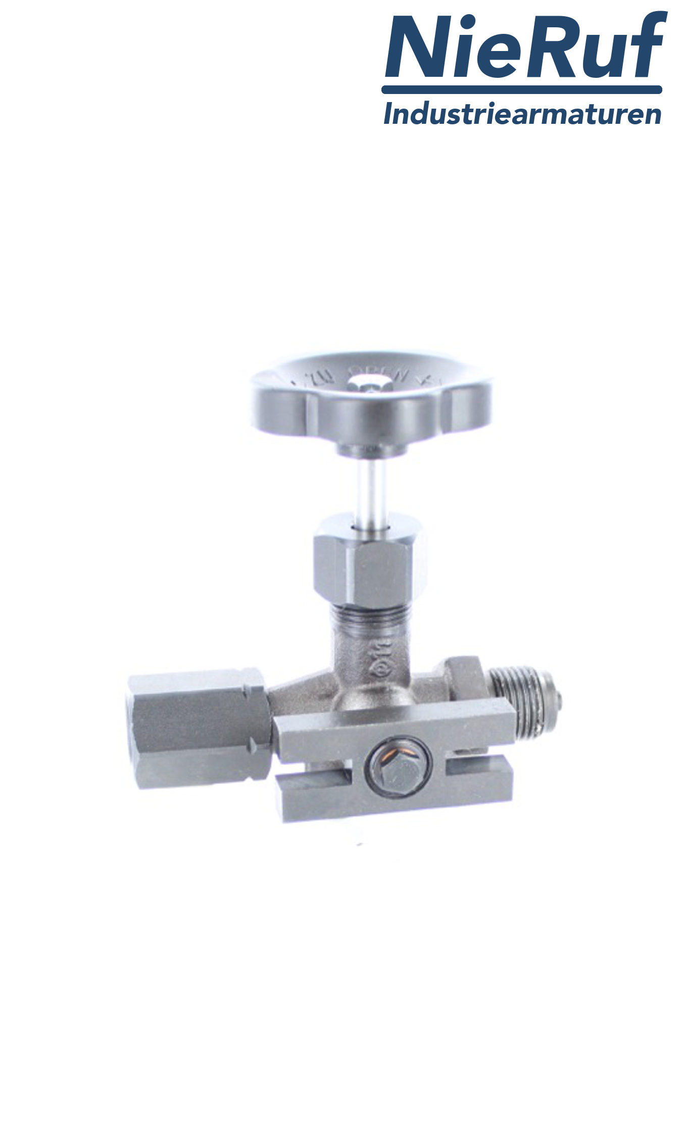 manometer gauge valves male thread x sleeve x test flange 60x25 mm DIN 16271 steel 1.0460 400 bar