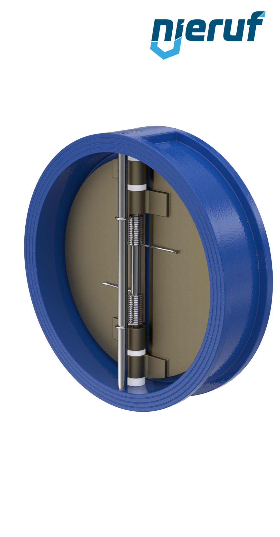 dual plate check valve DN500 DR04 GGG40 epoxyd plated blue 180µm EPDM