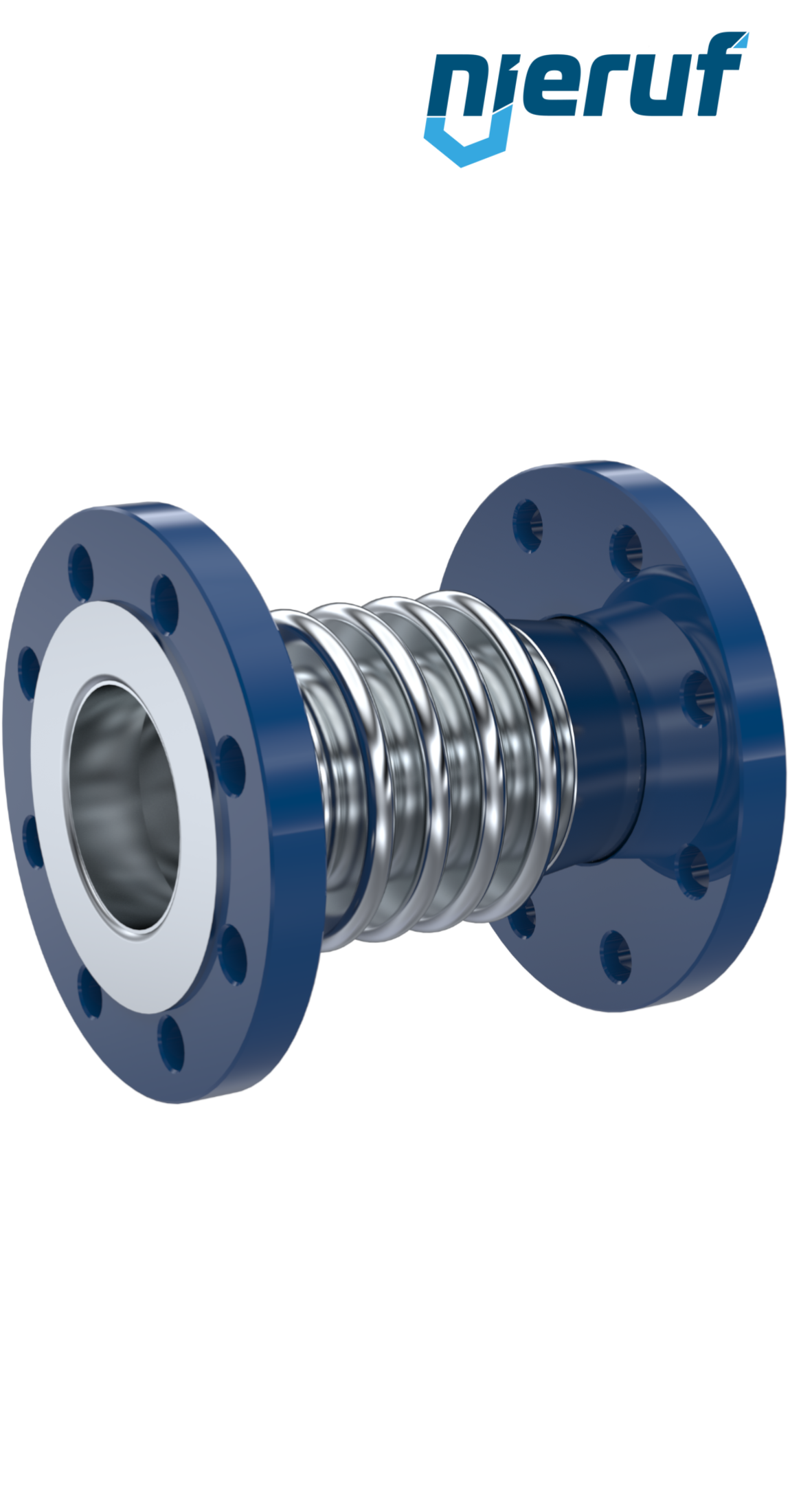 Axial expansion joint DN65 type KP05 flared flanges and stainless steel-bellows