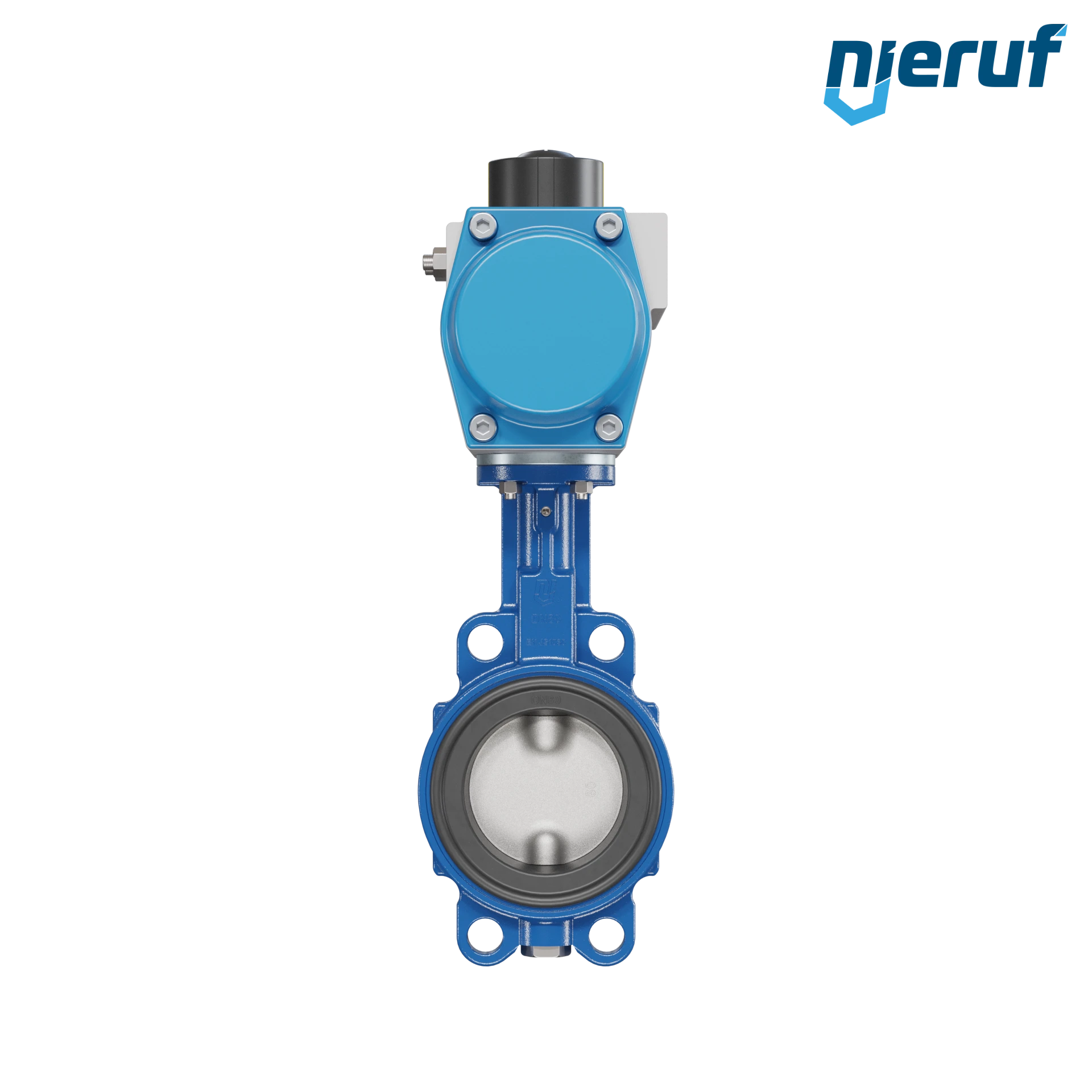 Butterfly valve DN 80 AK01 NBR-70-black DVGW gas pneumatic actuator single acting normally closed