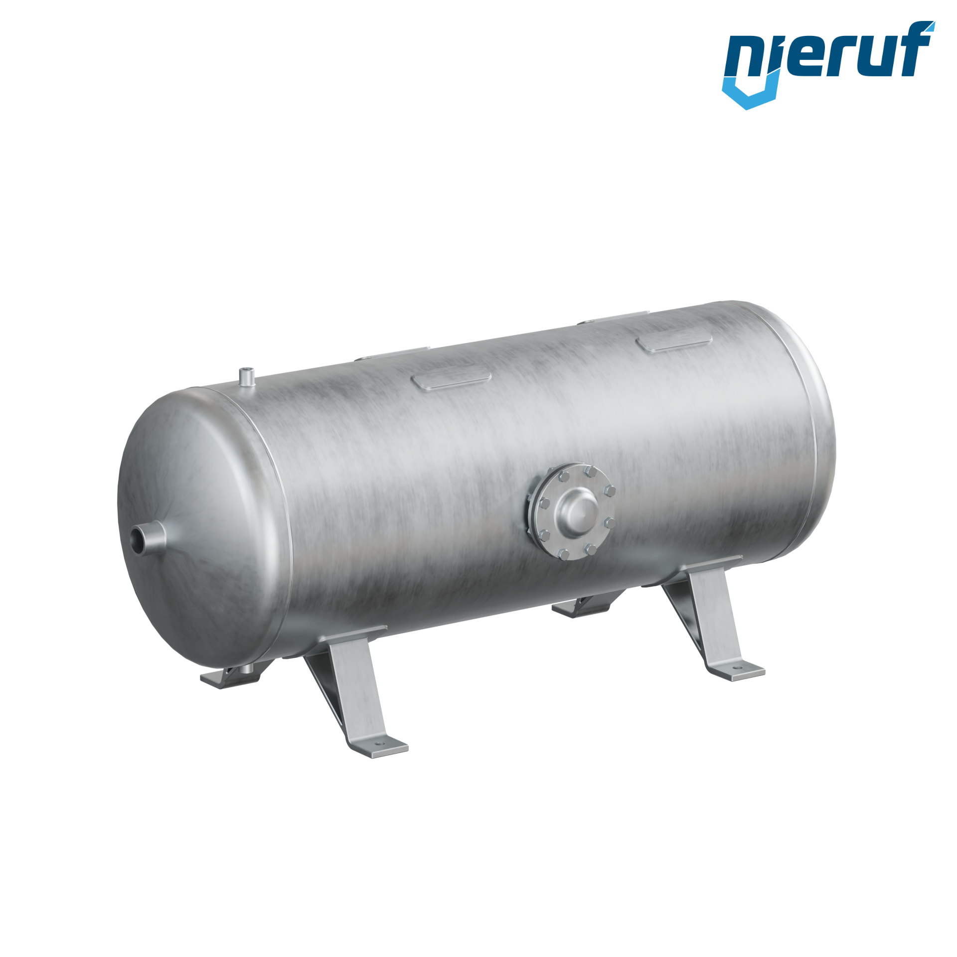 Vacuum vessel horizontal BE03 250 liter, -1-3 bar, steel galvanized