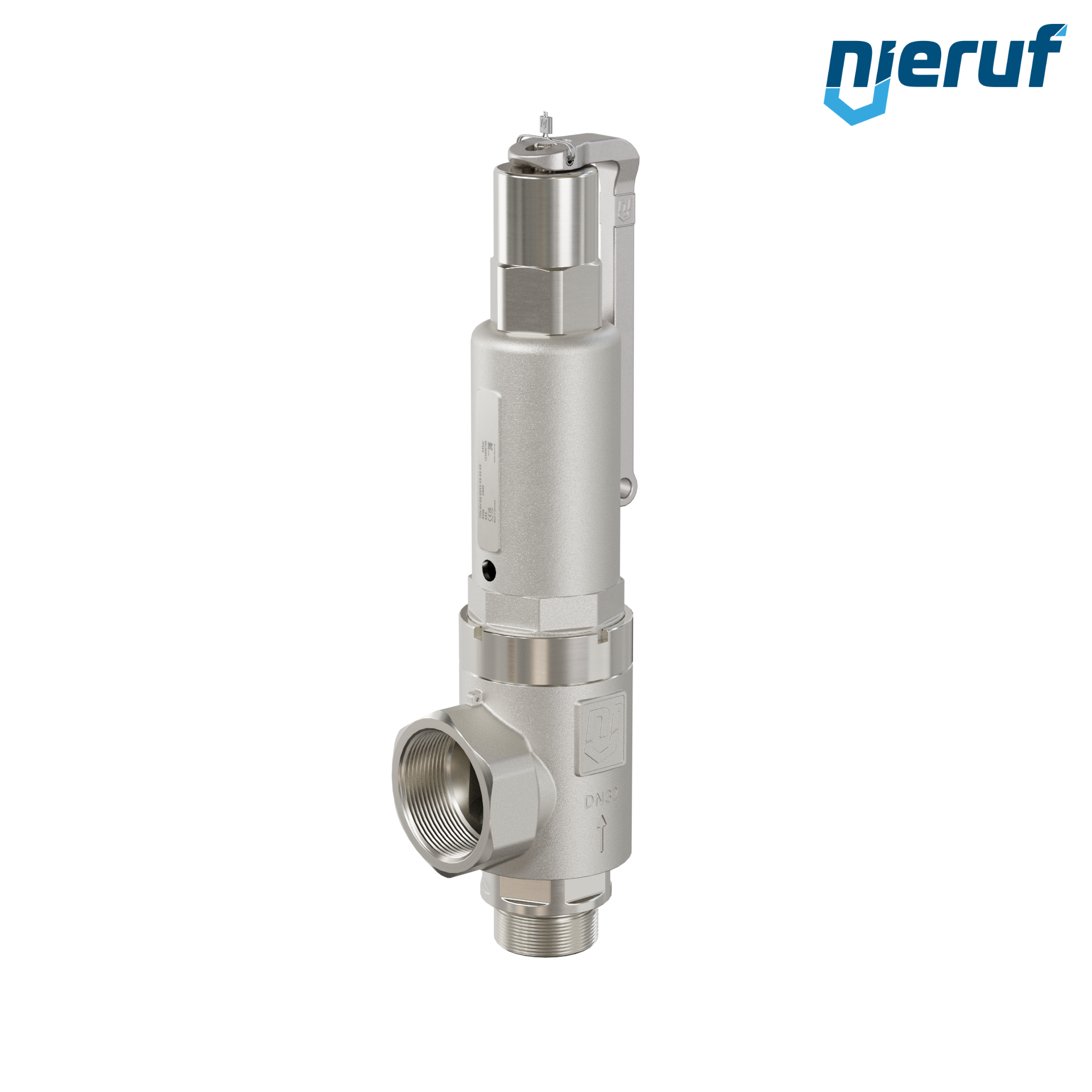 safety valve 1 1/2" m  x 2" fm SV06 liquid media, stainless steel FKM, with lever