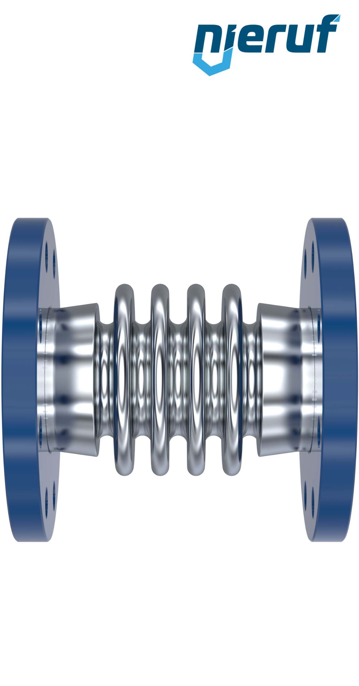 Axial expansion joint DN50 type KP05 flared flanges and stainless steel-bellows