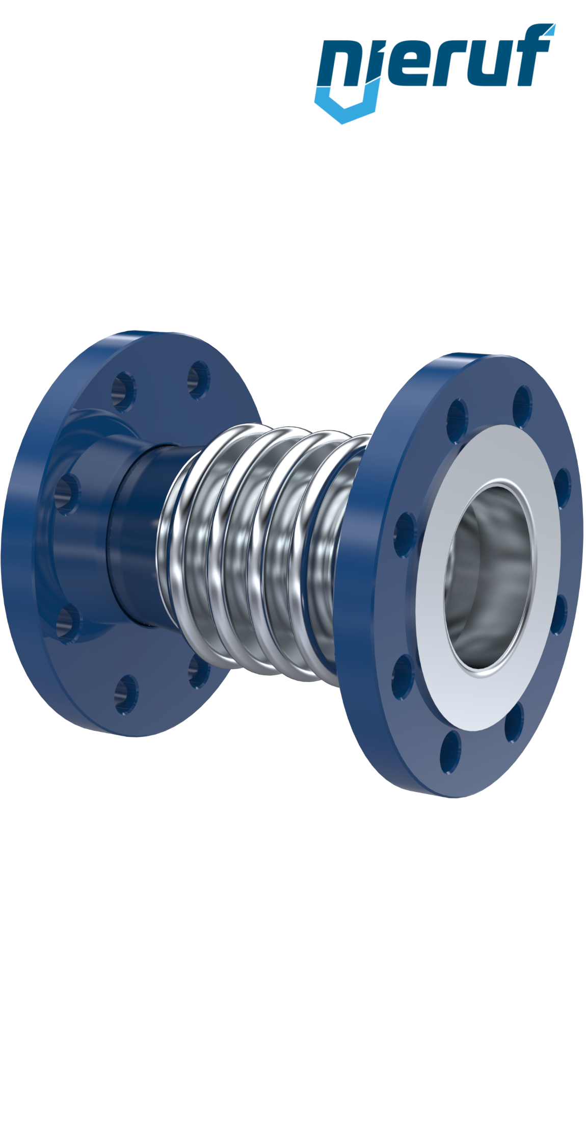 Axial expansion joint DN50 type KP05 flared flanges and stainless steel-bellows
