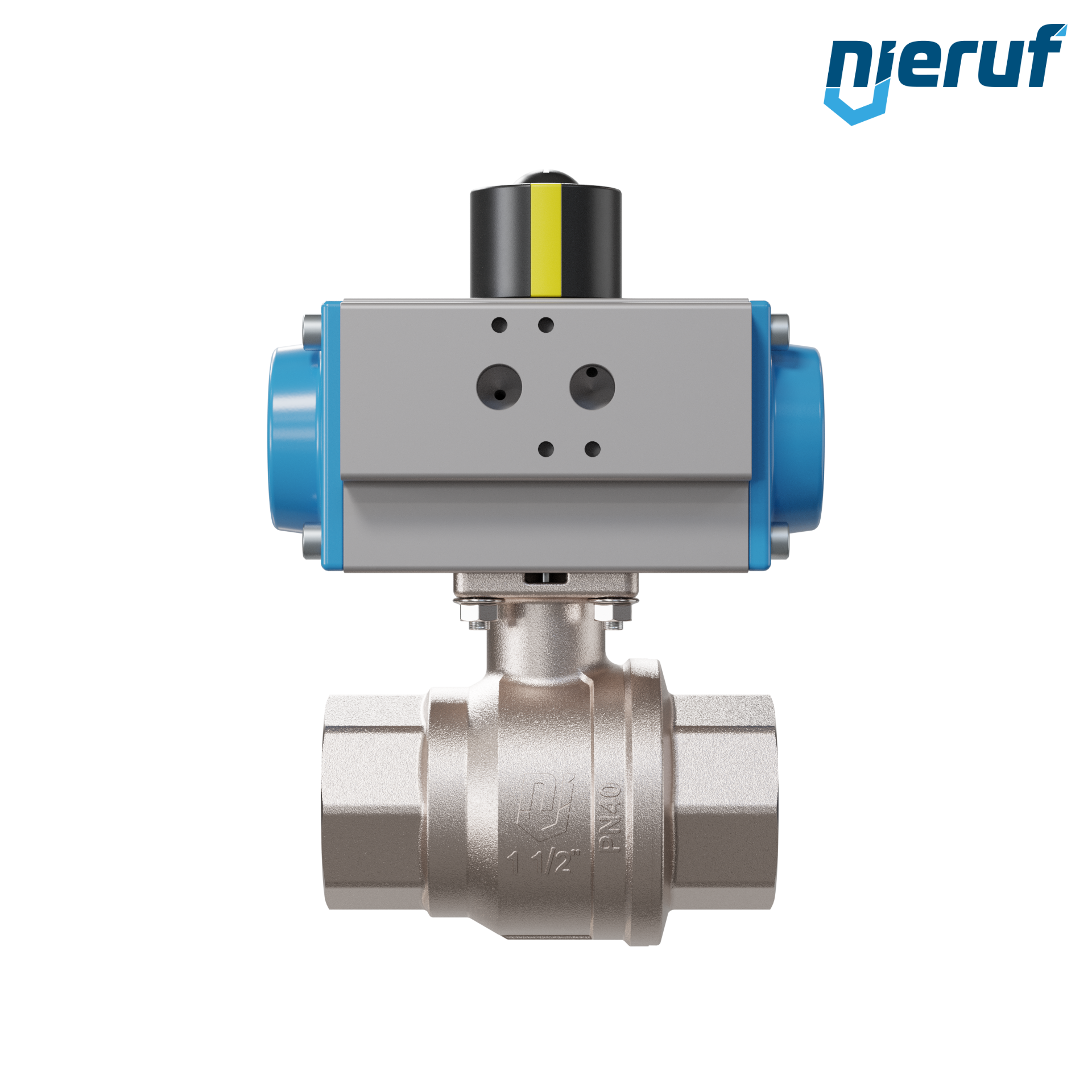 valvola a sfera automatica con manicotto DN40 - 1 1/2" pollici azionamento rotativo pneumatico a doppio effetto PK01