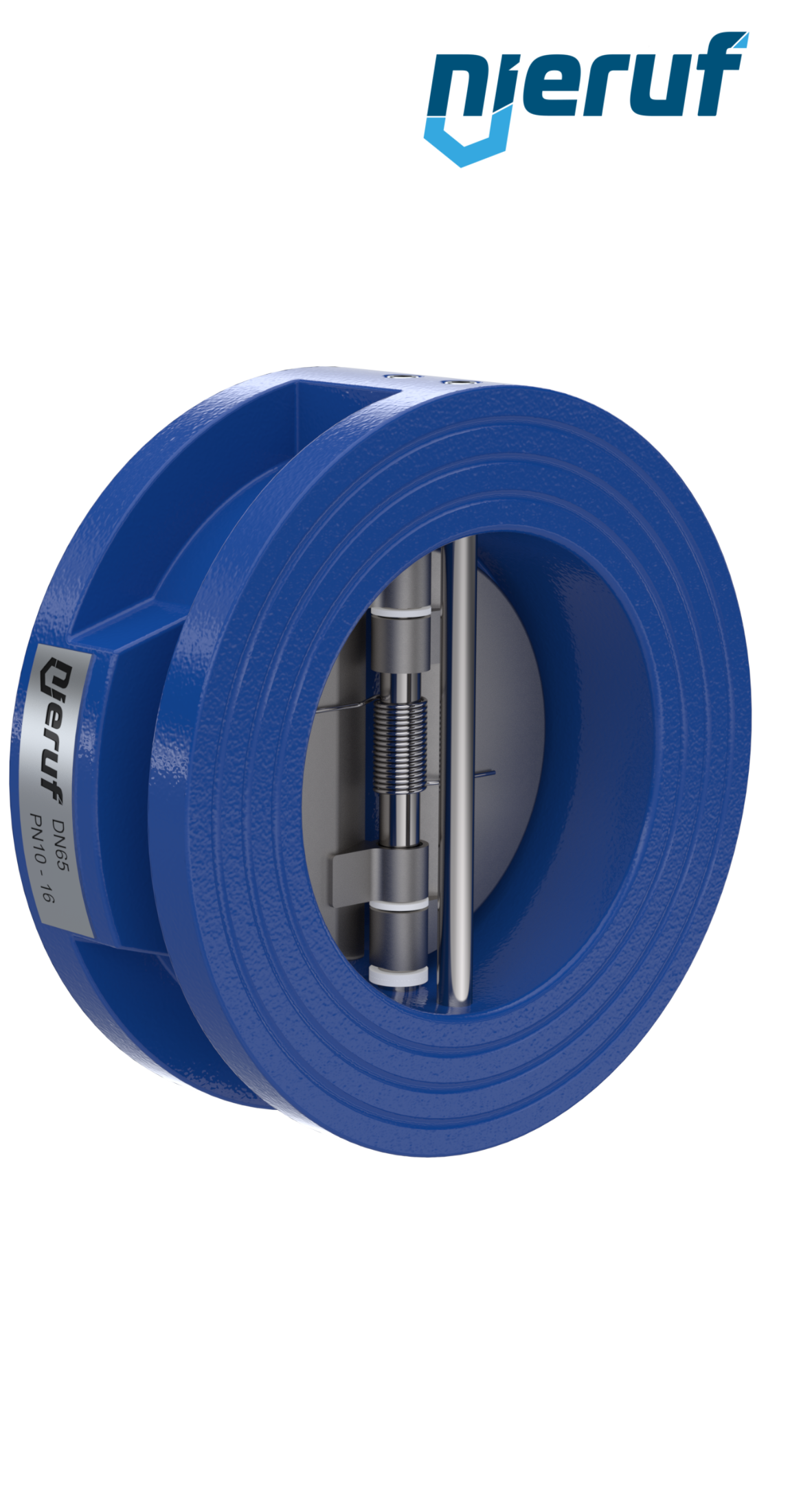 dual plate check valve DN65 DR01 GGG40 epoxyd plated blue 180µm NBR
