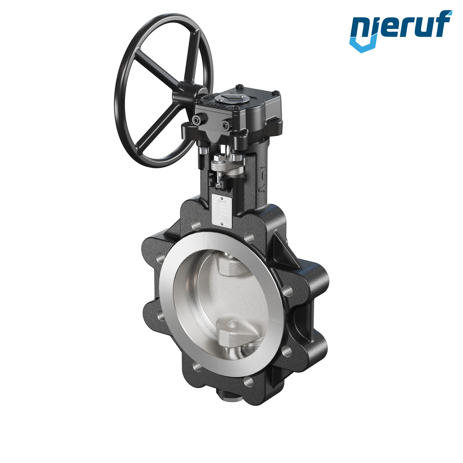 Double offset butterfly-valve AK12 DN 125 PN10-PN16 worm gear