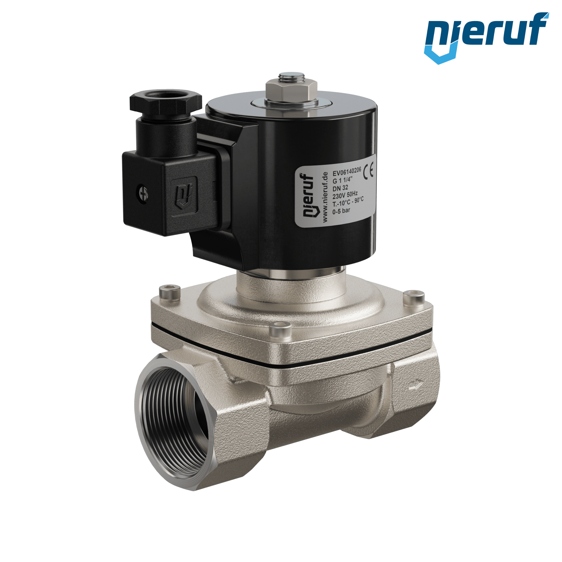 Vacuum solenoid valve G 1 1/4" Inch stainless steel EV06 NBR 230V 50Hz
