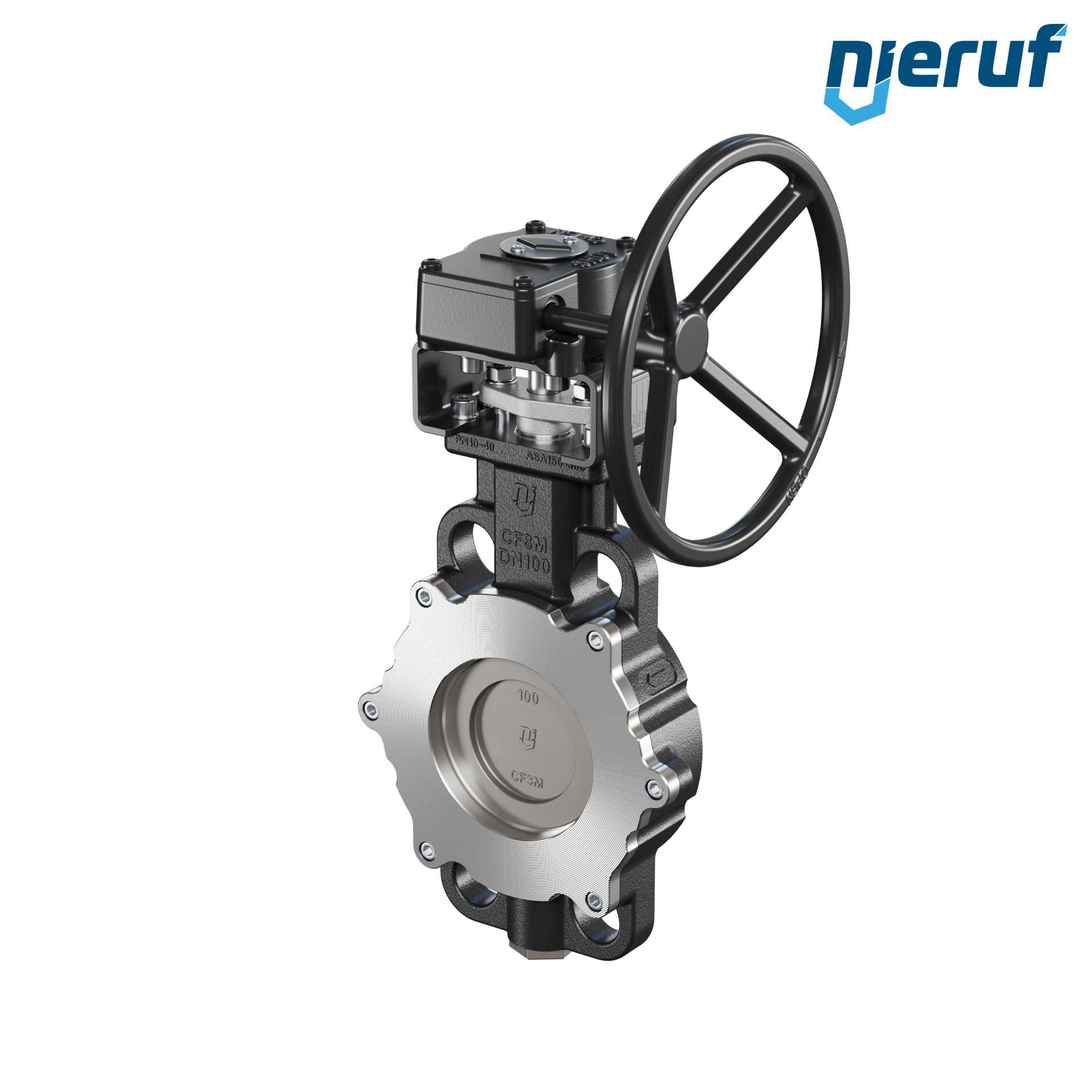 Triple offset butterfly-valve AK13 DN 100 PN10-40 ANSI150-300 worm gear