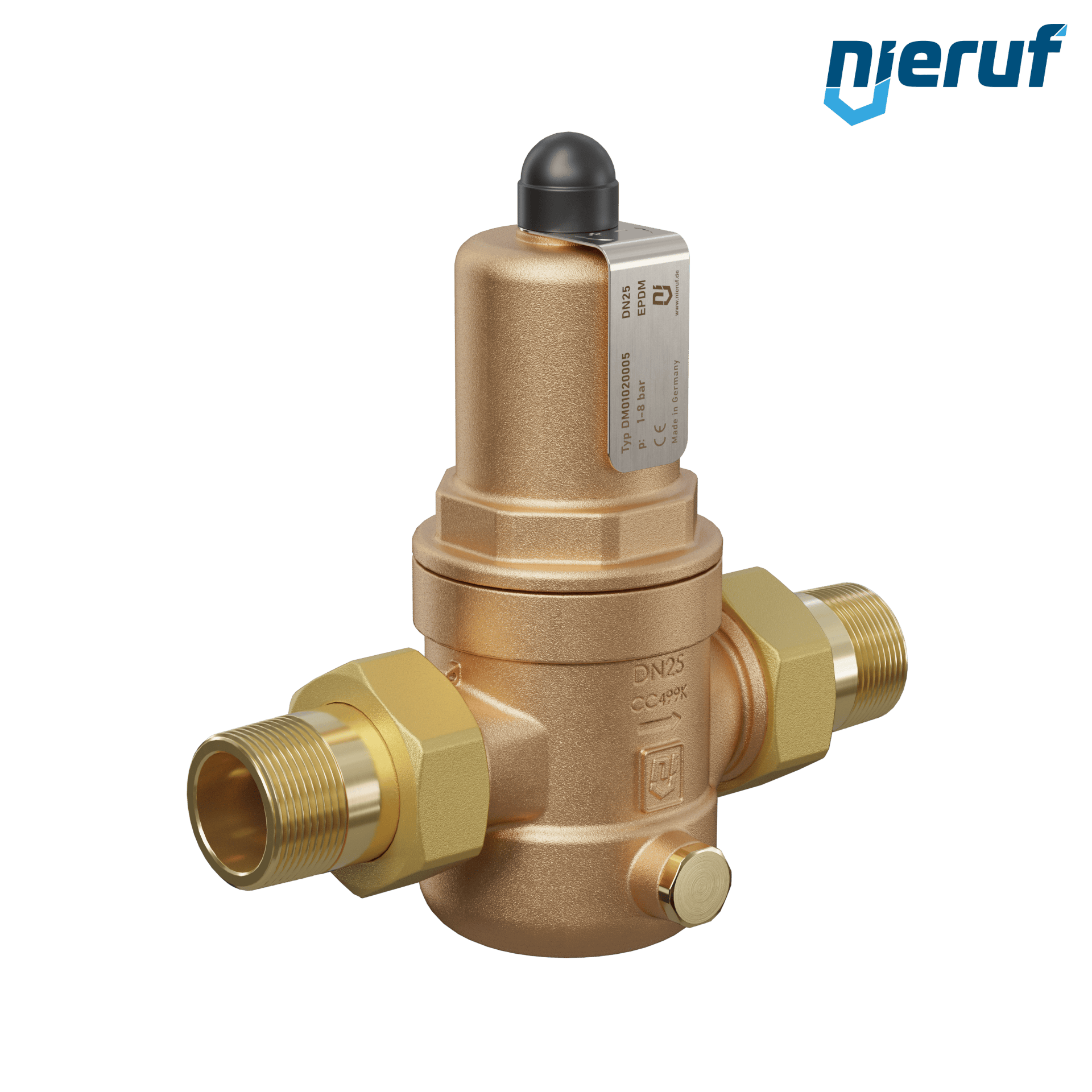 pressure reducing valve 1" inch male thread DM01 gunmetal EPDM 1.0 - 8.0 bar