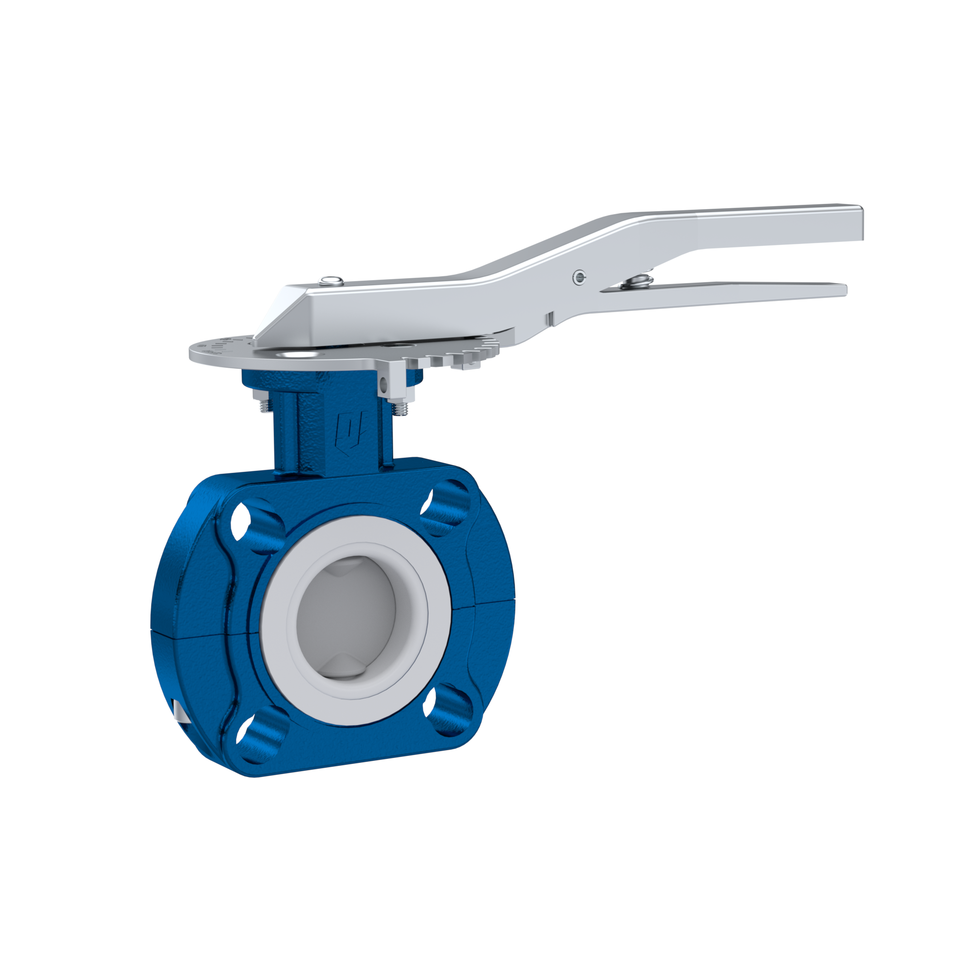 PFA-Butterfly-valve PTFE AK09 DN25 ANSI150 lever FKM insert