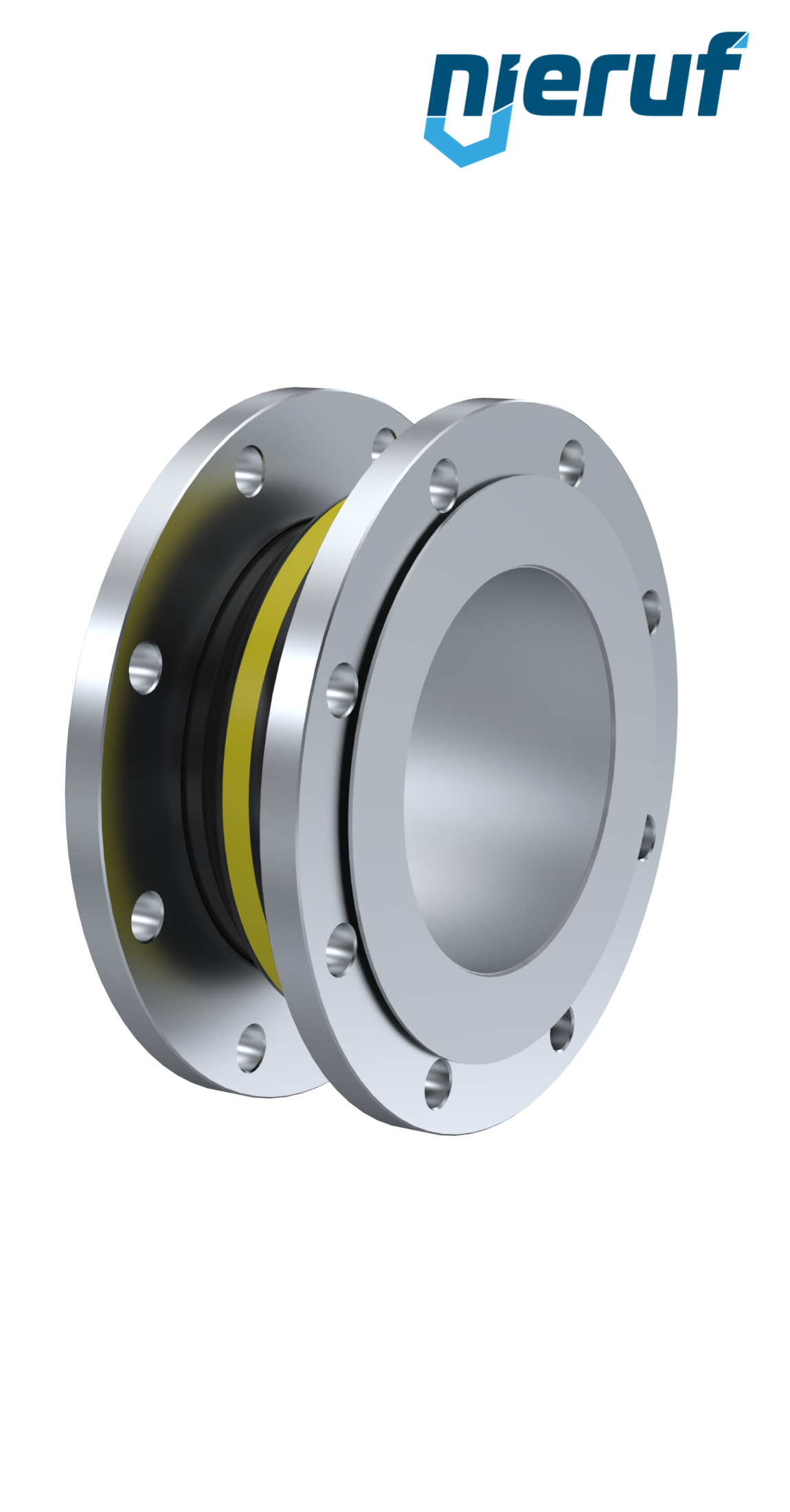 Rubber expansion joint guide pipe DN150 type KP04 steel flanges NBR