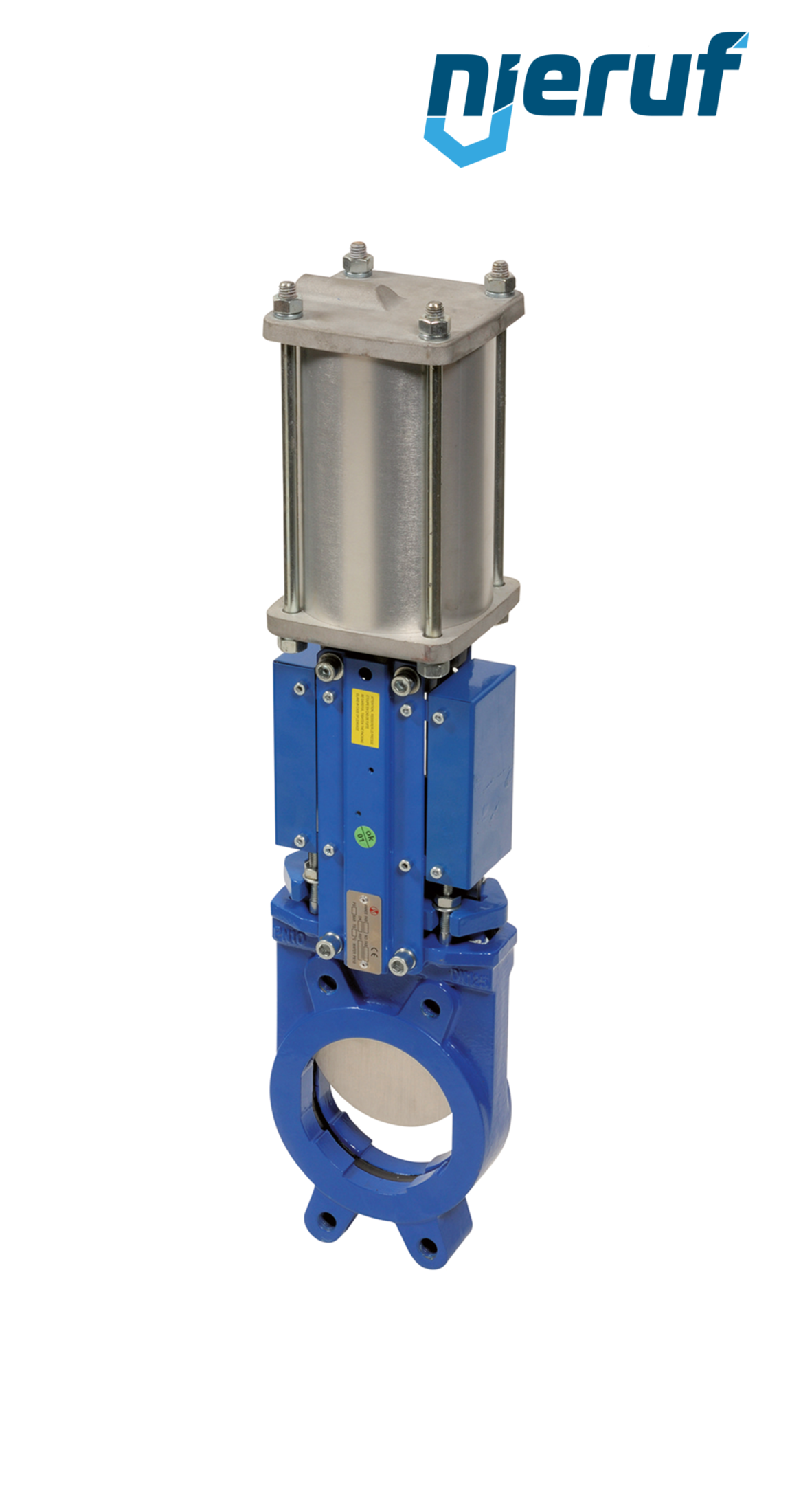 Knife gate valve DN 250 SR01 NBR pneumatic actuation double acting