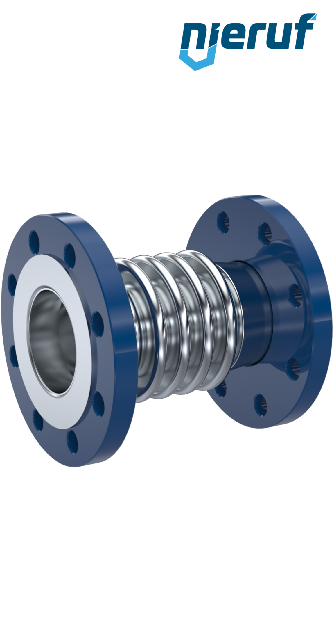 Axial expansion joint DN50 type KP05 flared flanges and stainless steel-bellows