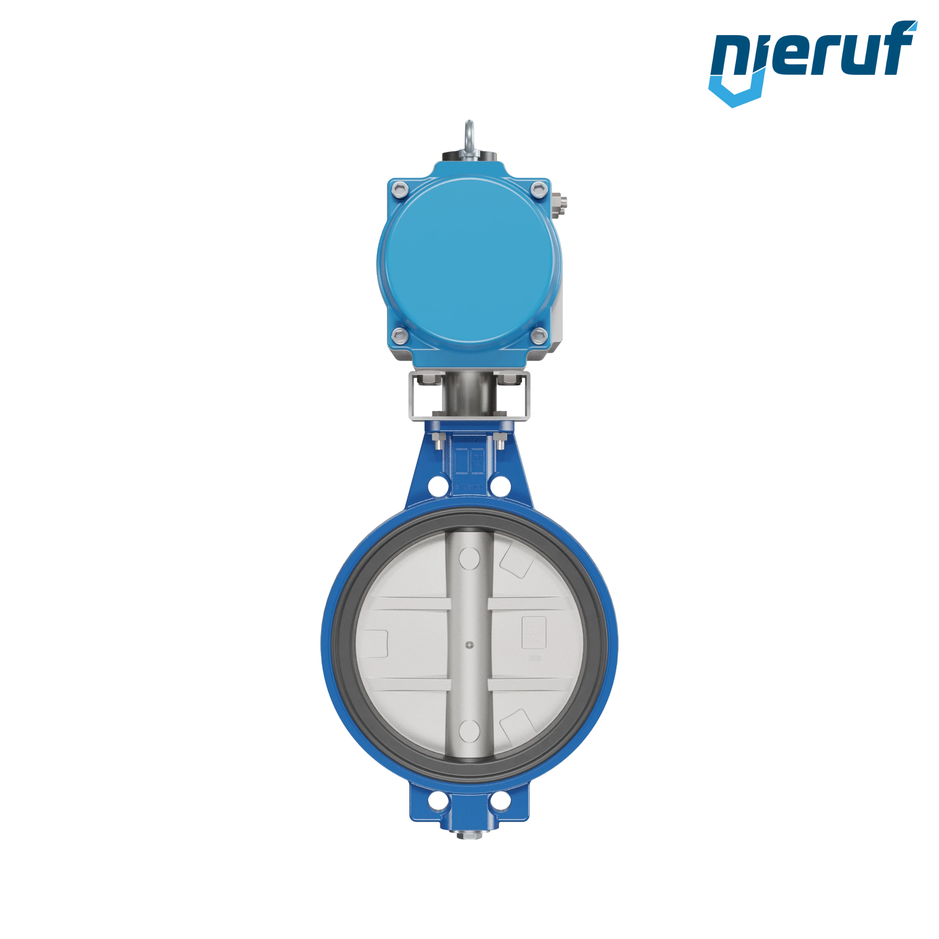 Butterfly valve DN 350 AK01 FPM pneumatic actuator single acting normally closed