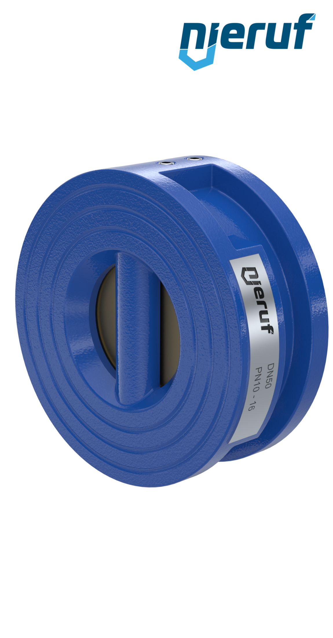 dual plate check valve DN50 DR04 GGG40 epoxyd plated blue 180µm EPDM