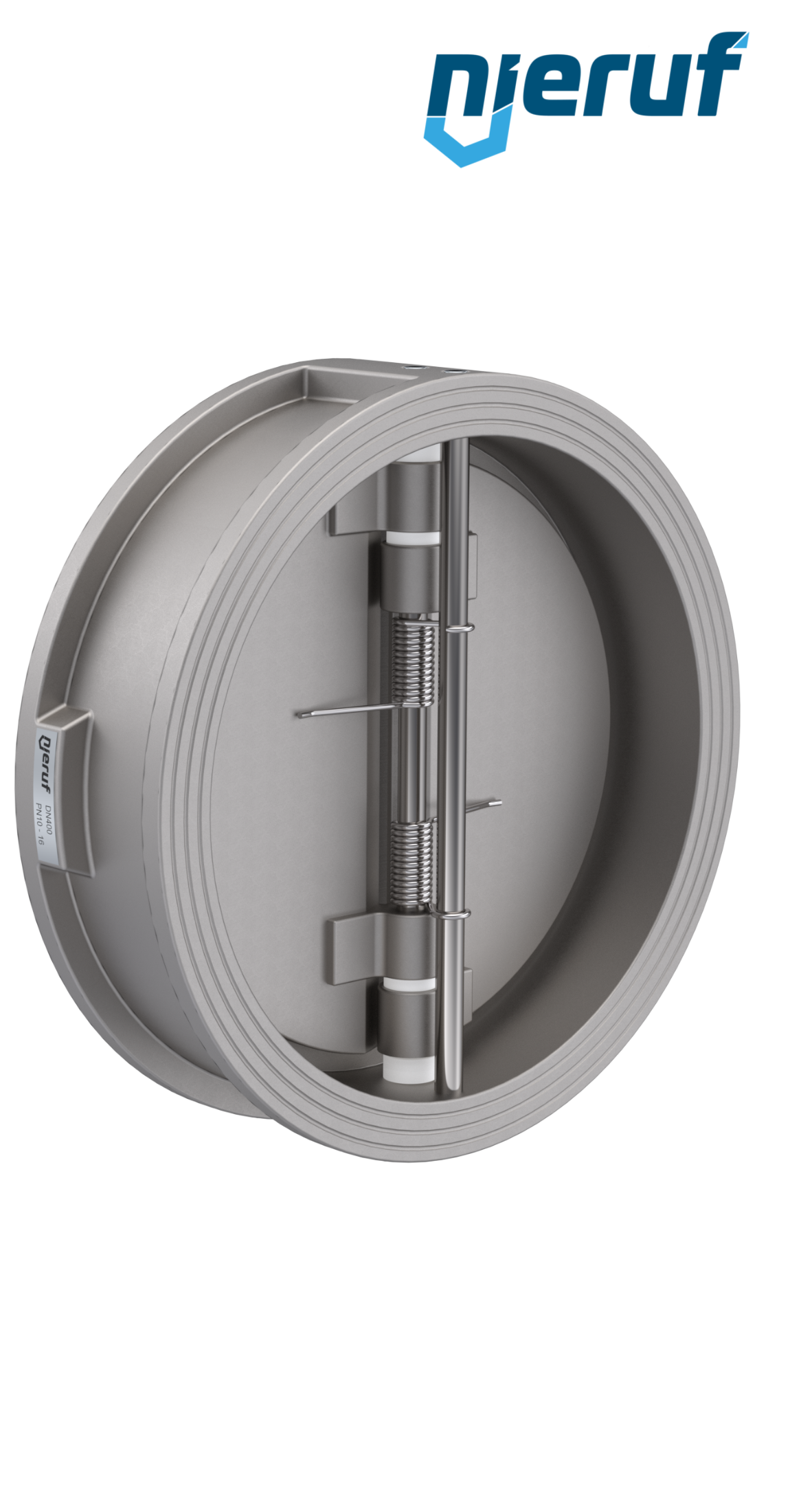 dual plate check valve DN400 DR03 stainless steel 1.4408 NBR