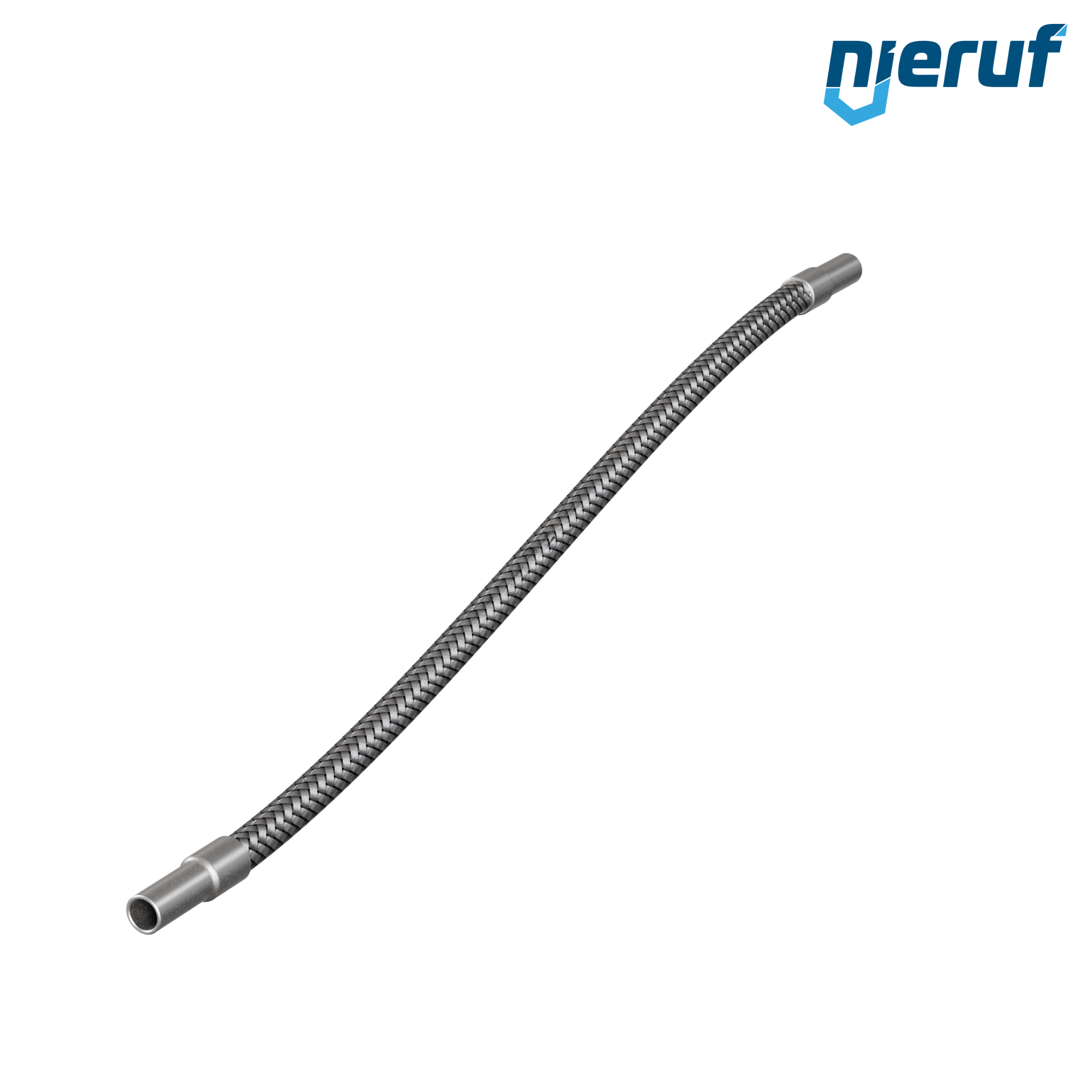 Stainless steel hoses ES01 DN6 - 15.0 mm with double braid and welding ends length 1000 mm