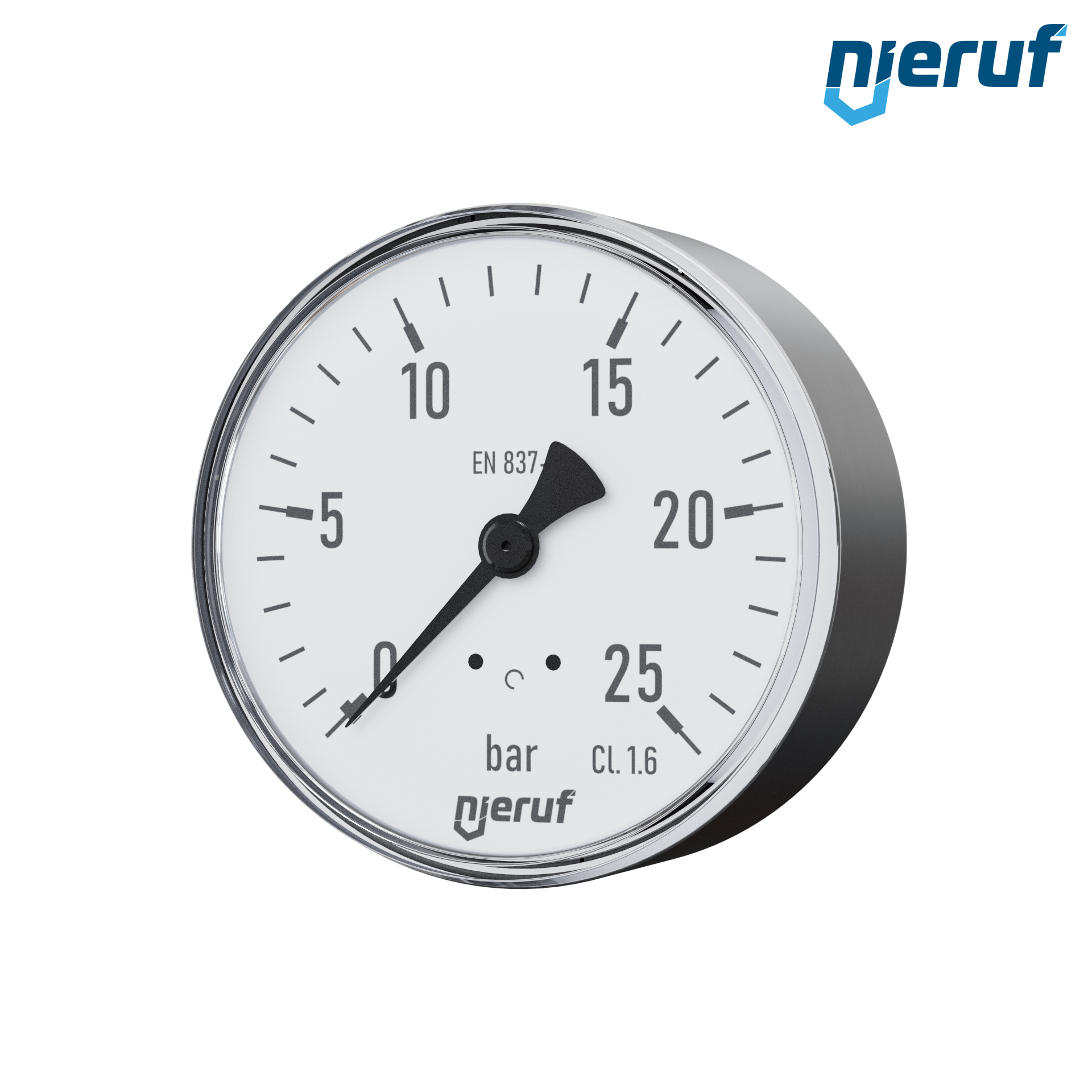 pressure gauge G 1/2" axial 63 mm steel MM04 0 - 25,0 bar without filling, dry