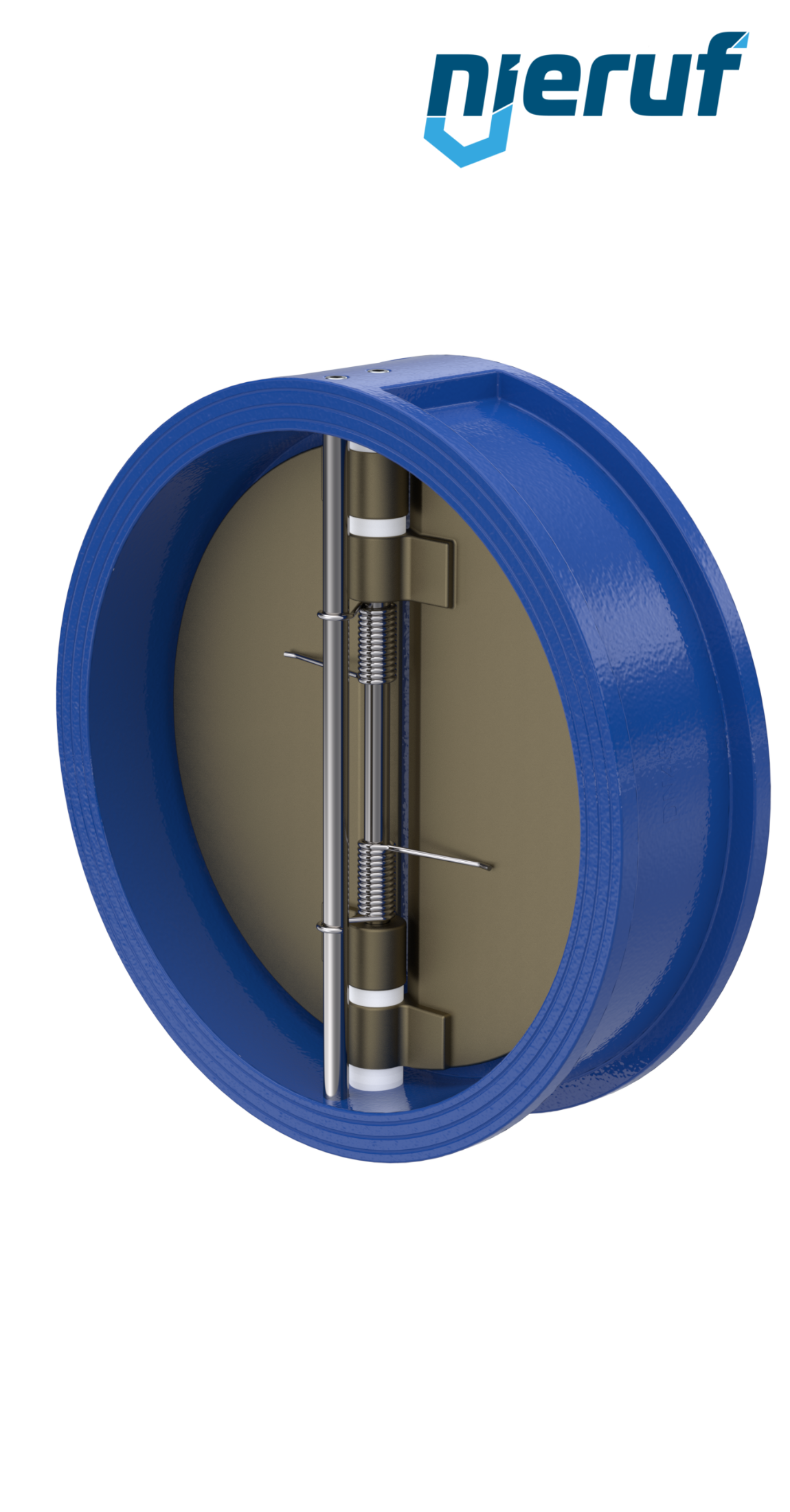 dual plate check valve DN450 DR04 ANSI 150 GGG40 epoxyd plated blue 180µm FKM