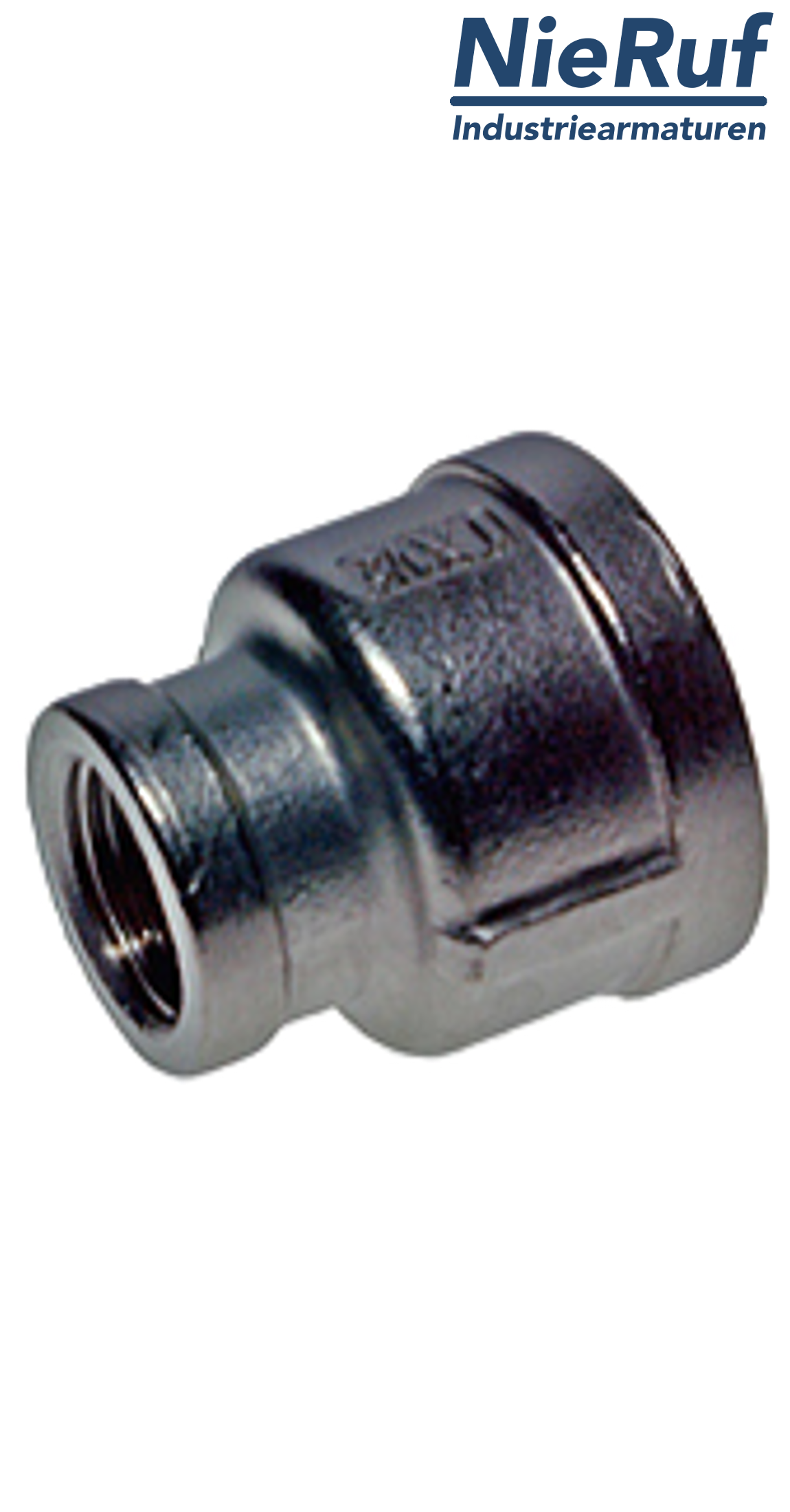 reducing socket 1/2" x 1/4" inch NPT female thread stainless steel 316L