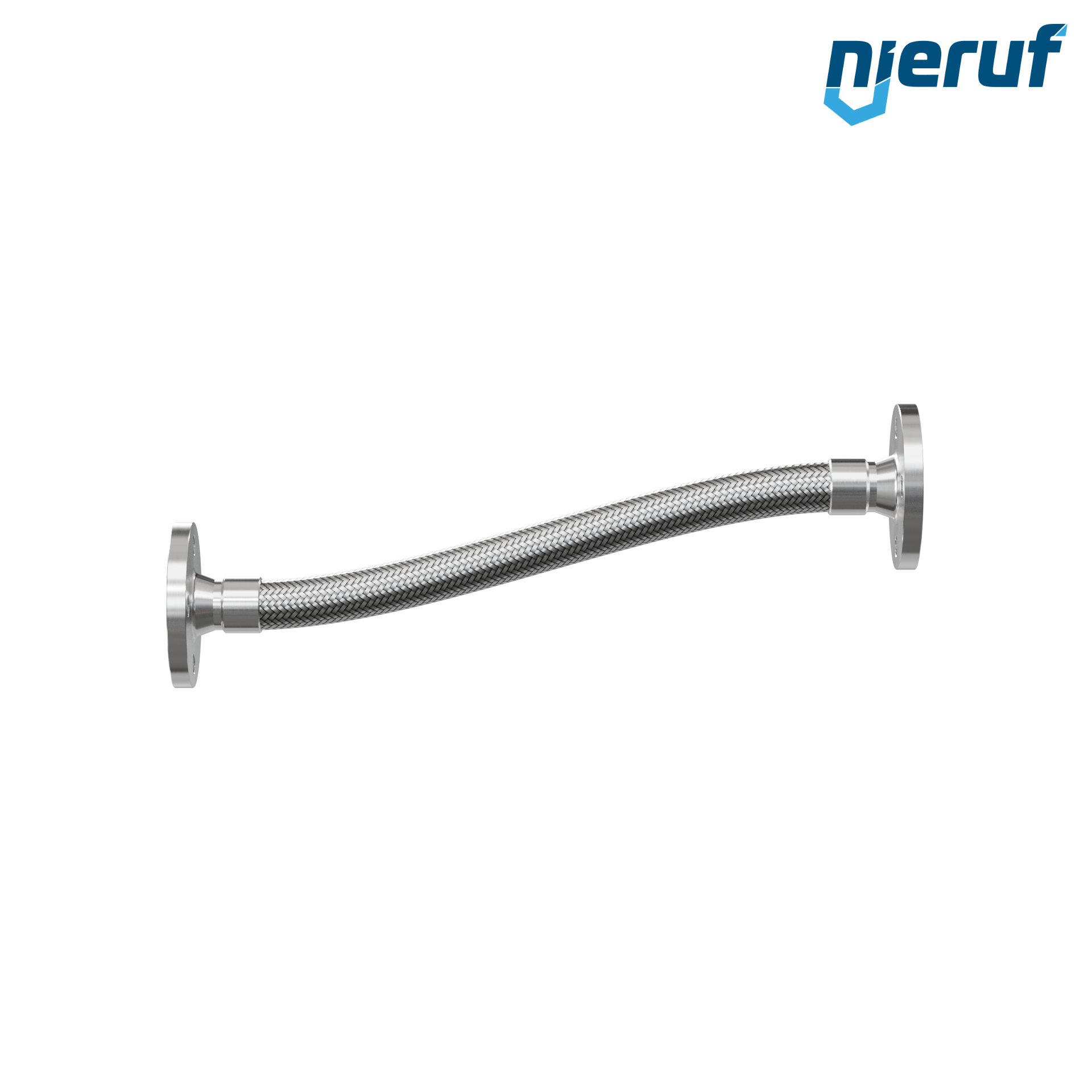 Stainless steel hoses ES01 DN32 - 1 1/4" inch with double braid and fixed flange length 500 mm