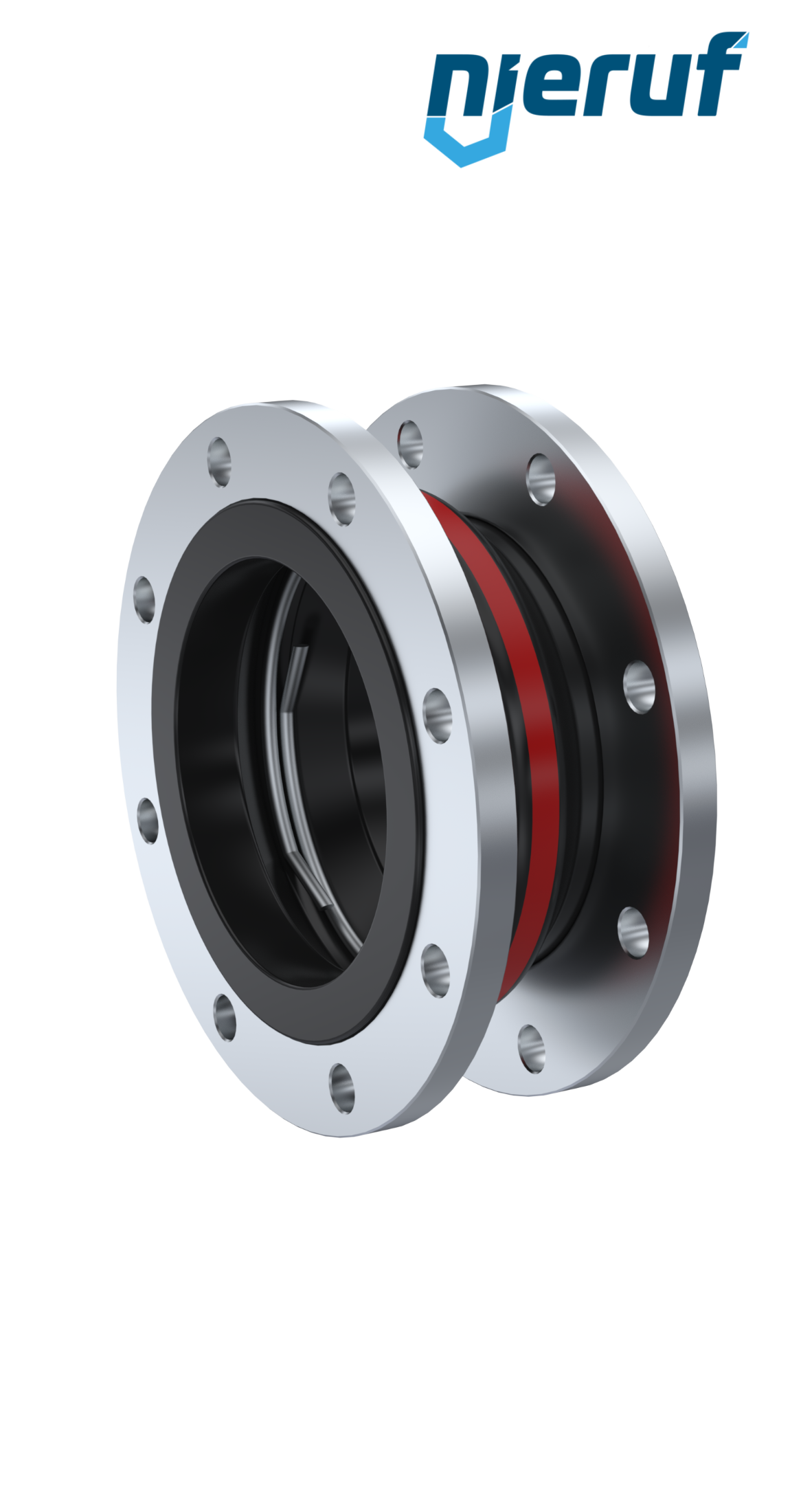 Rubber expansion joint vacuum support ring DN200 type KP04 steel flanges EPDM