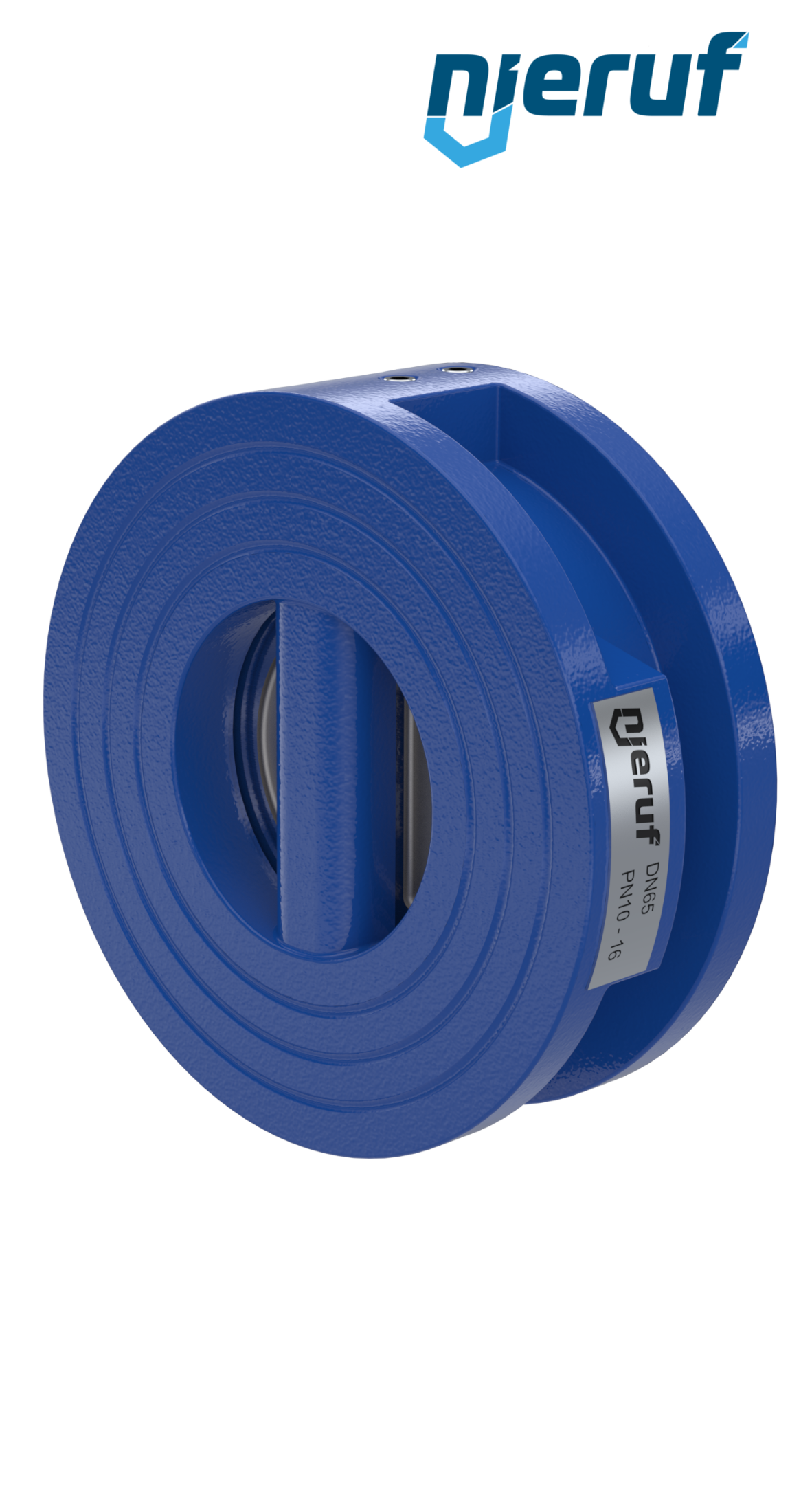 dual plate check valve DN65 DR02 GGG40 epoxyd plated blue 180µm EPDM