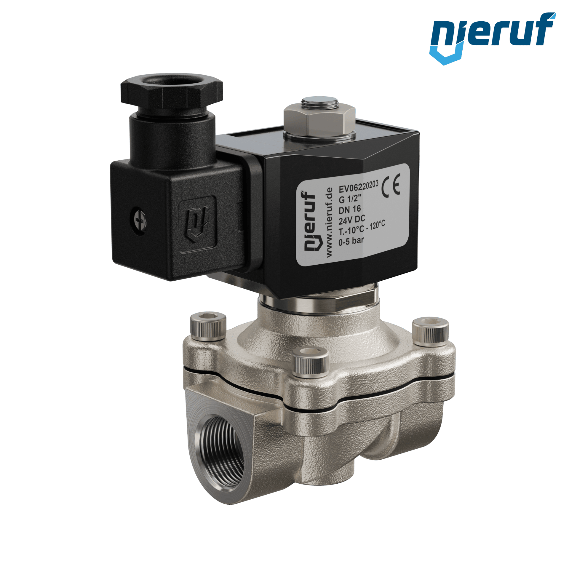 Vacuum solenoid valve G 1/2" Inch stainless steel EV06 FKM 24V DC