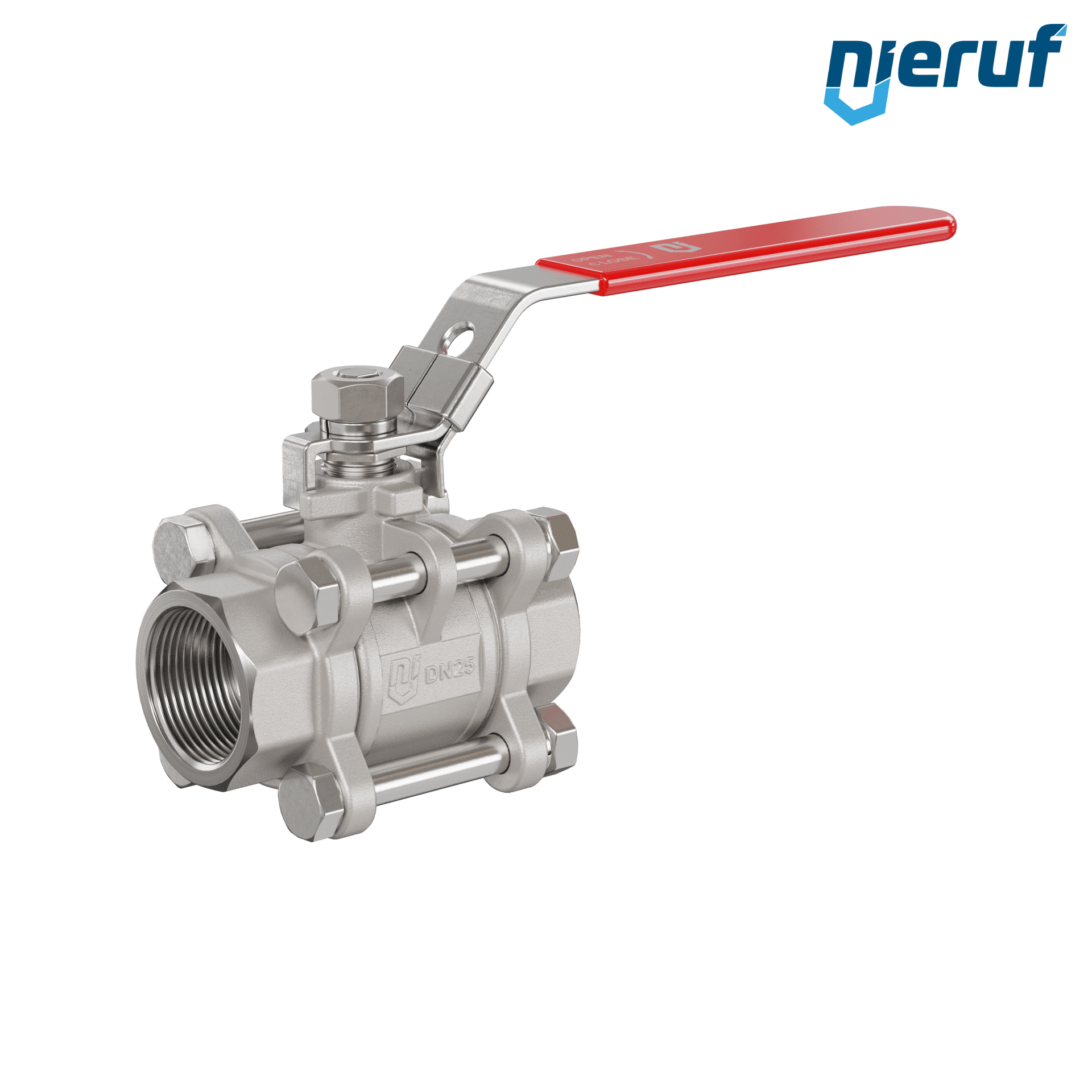 Valvola a sfera in acciaio inossidabile a 3 pezzi DN25 - 1" pollici filettatura interna NPT