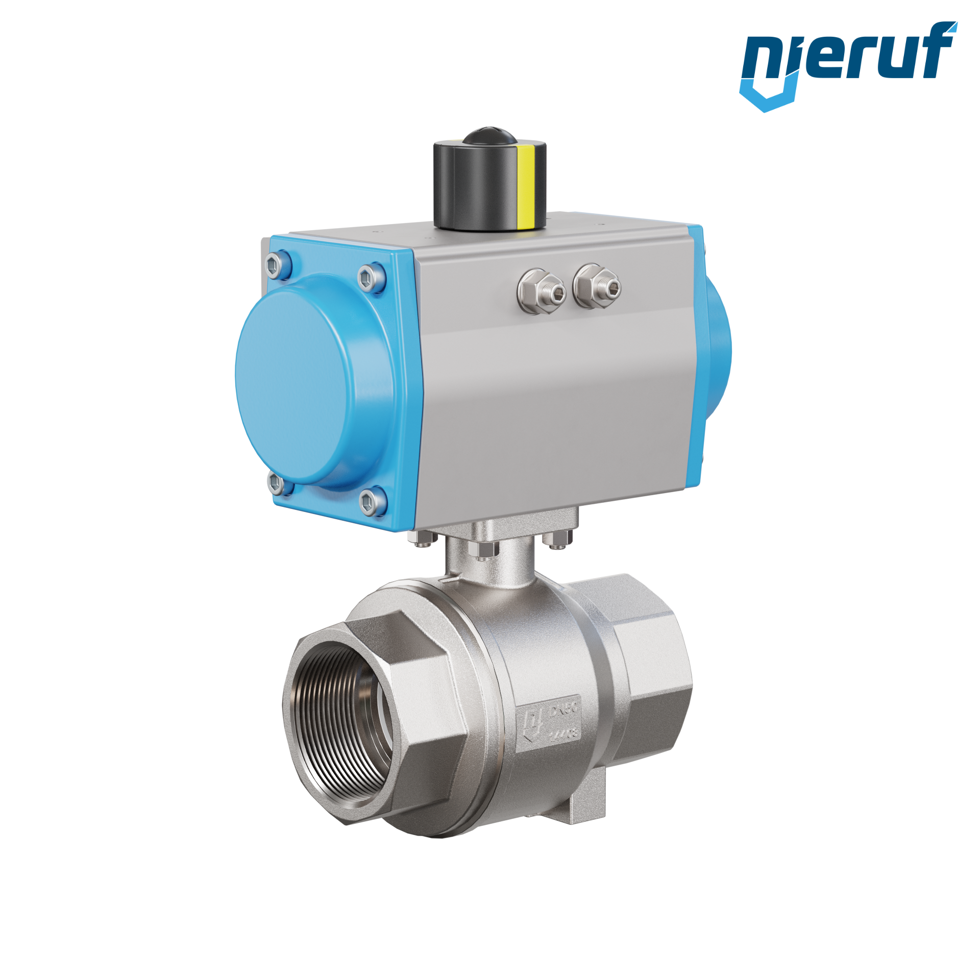 valvola a sfera pneumatica DN50 - 2" pollici azionamento rotativo a effetto semplice apertura a molla PK02