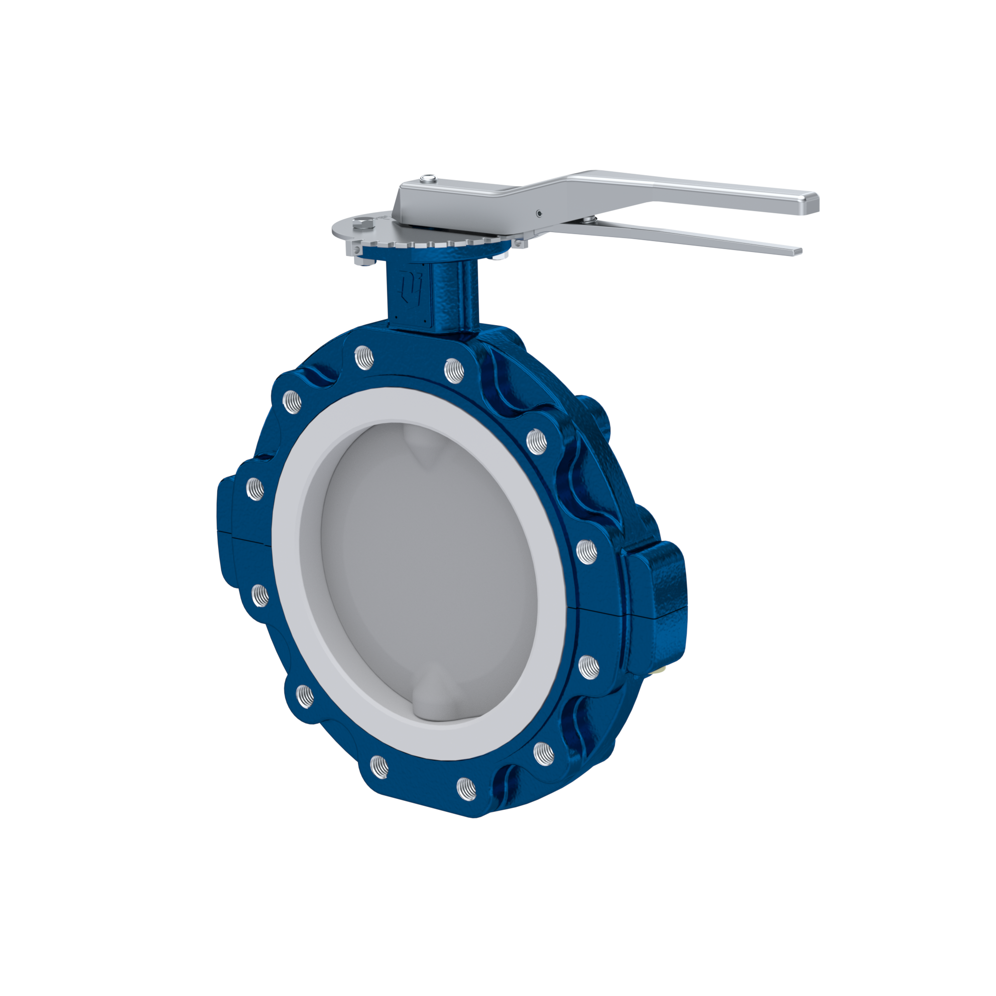 Butterfly-valve PTFE AK10 DN200 PN10 lever silicone insert