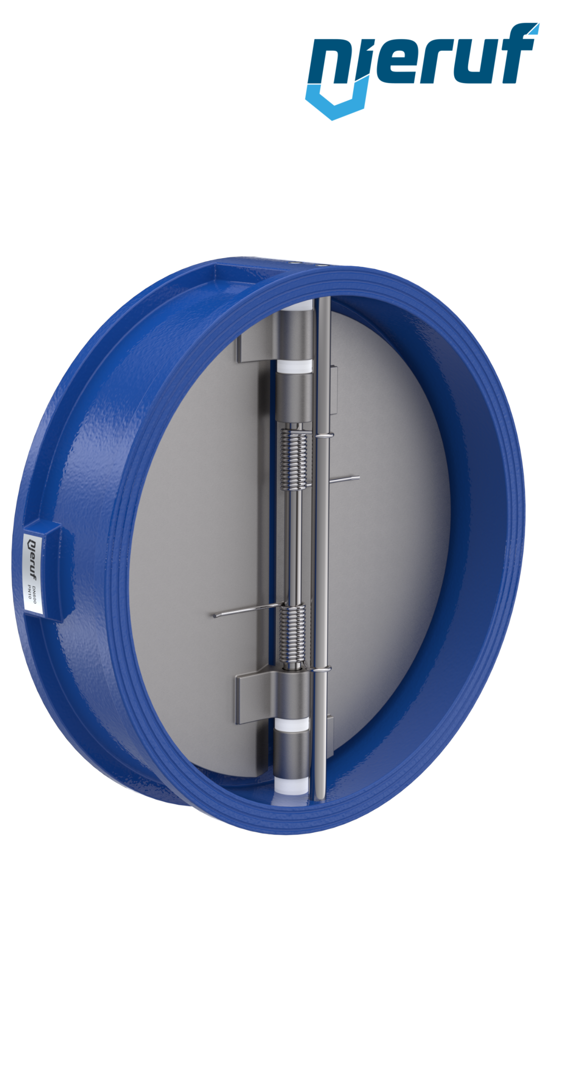 dual plate check valve DN600 DR02 ANSI 150 GGG40 epoxyd plated blue 180µm FKM