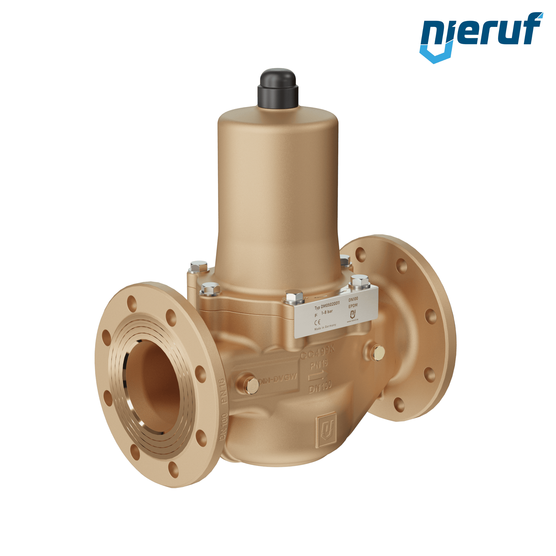 Flange-pressure reducing valve DN 100 PN16 DM05 gunmetal/brass EPDM 1.0 - 8.0 bar