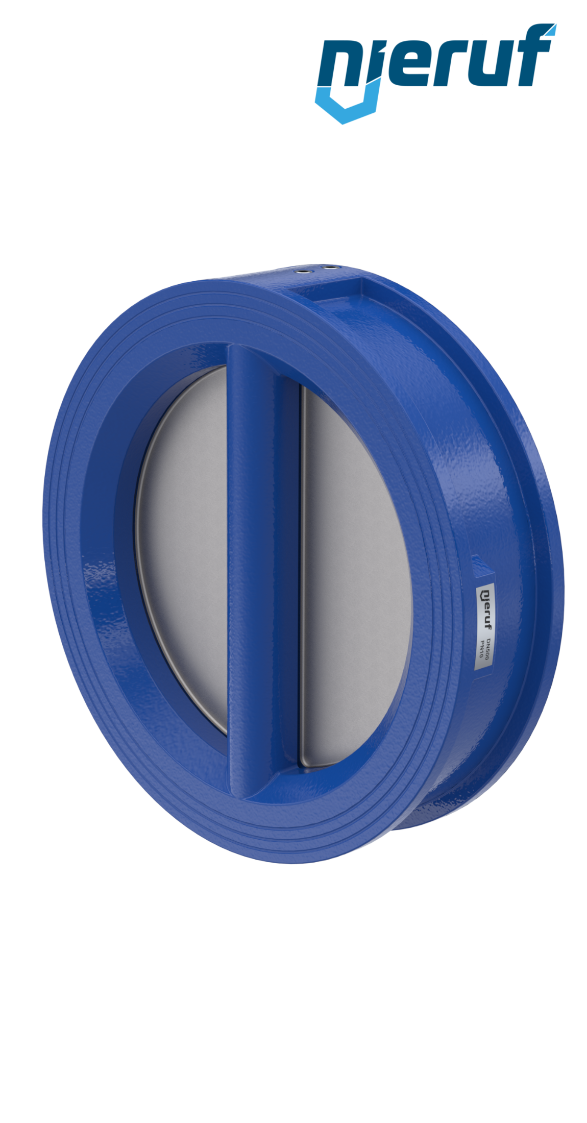 dual plate check valve DN500 DR02 GGG40 epoxyd plated blue 180µm NBR