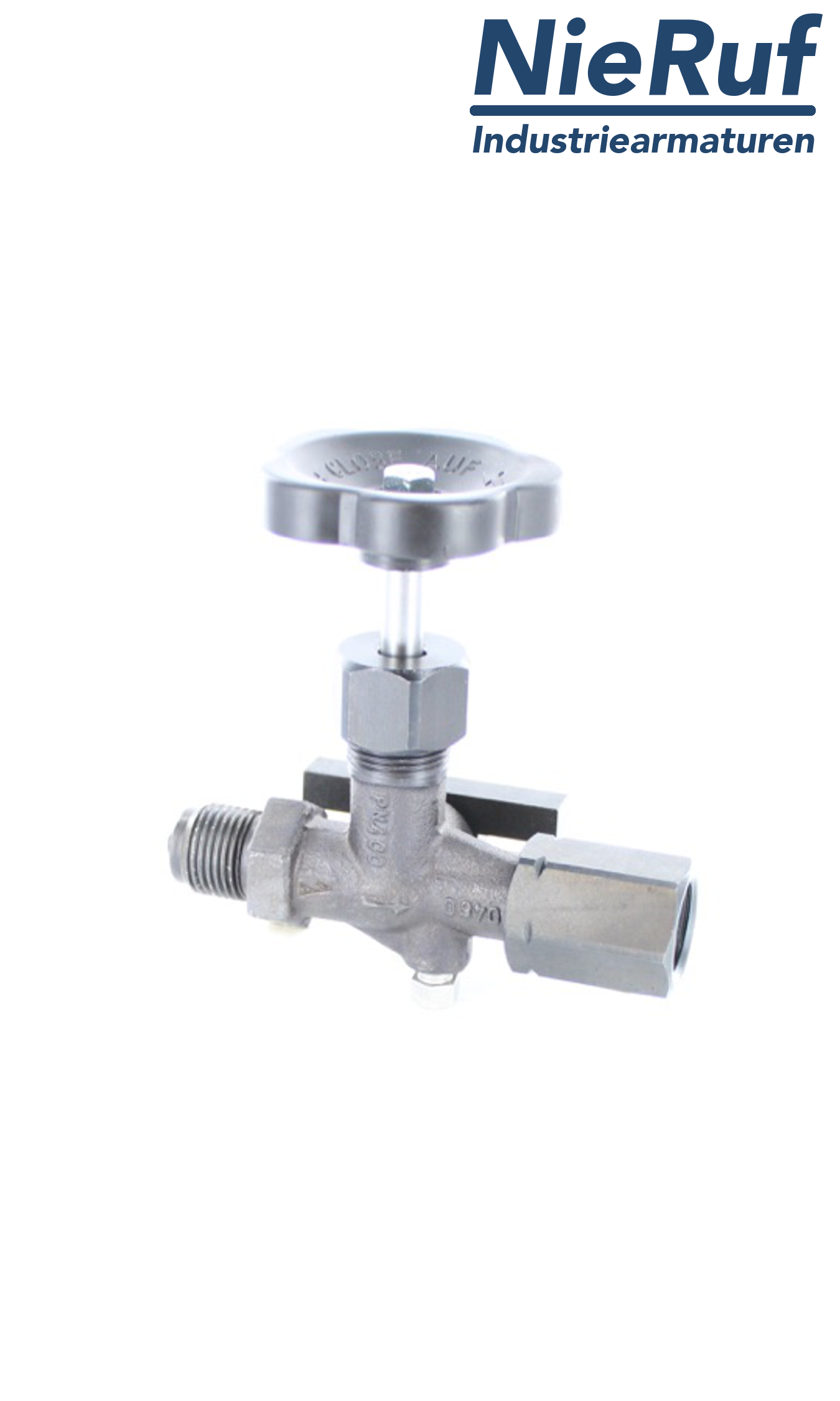 manometer gauge valves male thread x sleeve x test flange 60x25 mm DIN 16271 steel 1.0460 400 bar