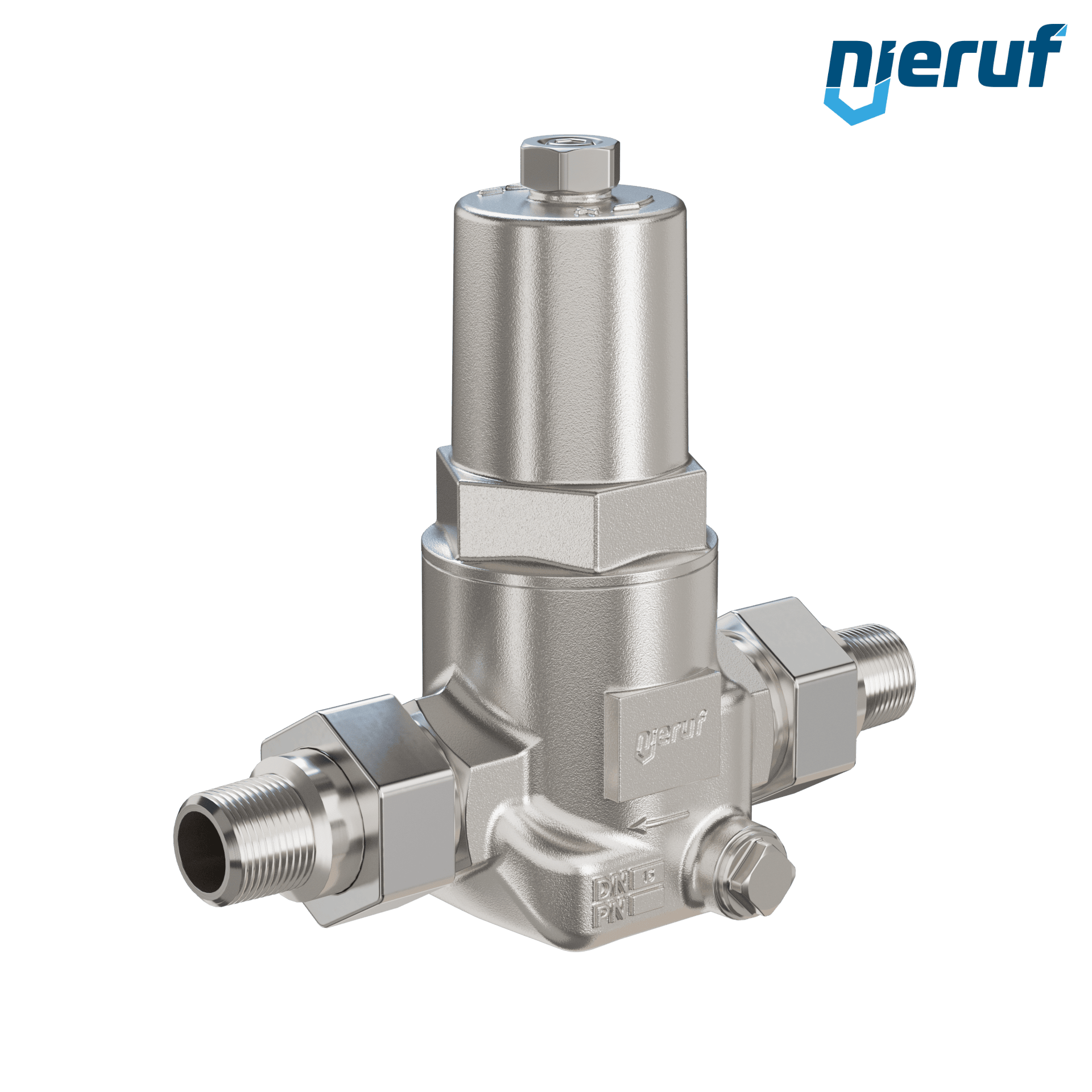 pressure reducing valve male thread 1/2" Inch DM12 stainless steel FPM 0.5 - 9.0 bar