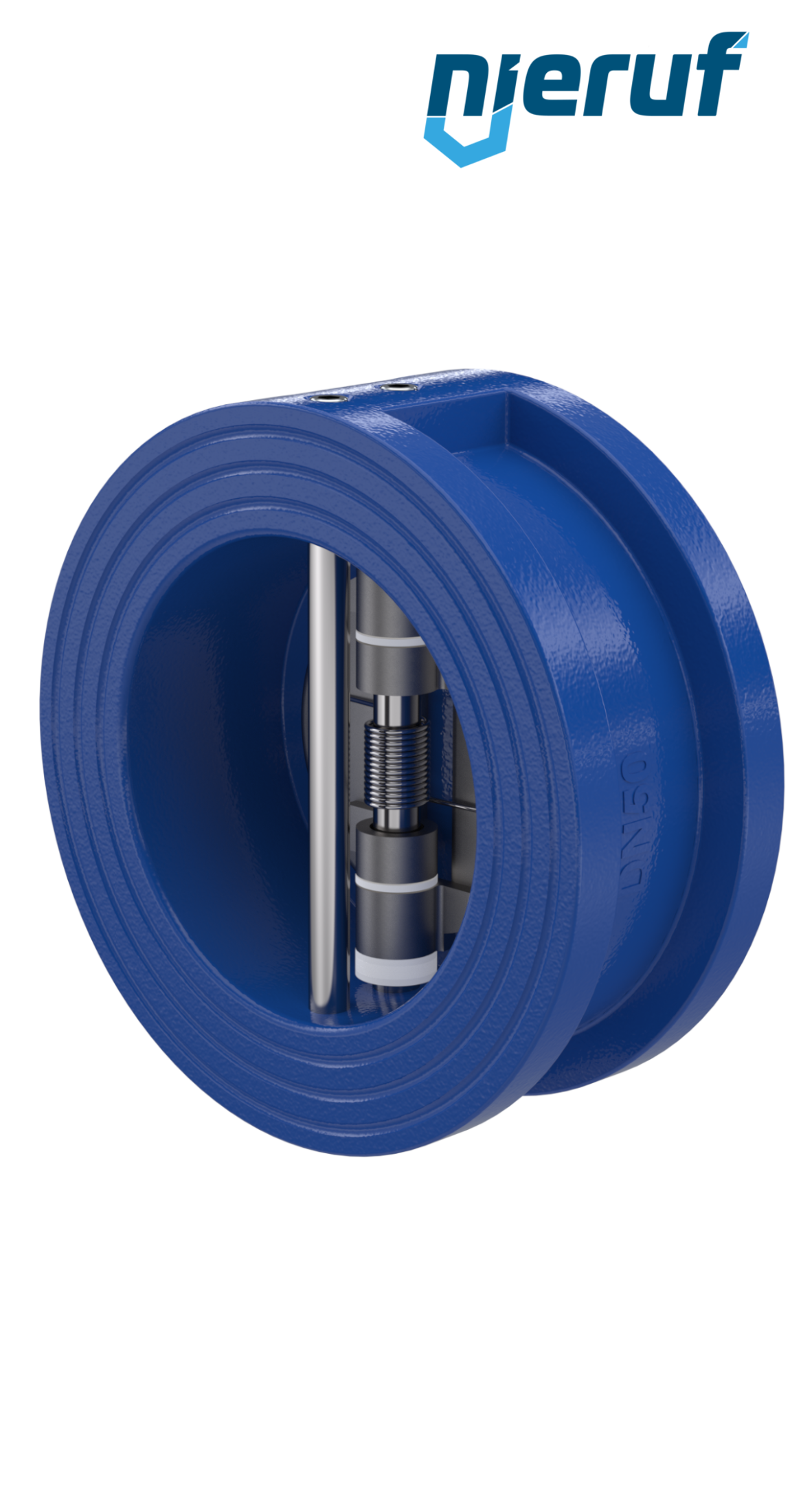 dual plate check valve DN50 DR02 GGG40 epoxyd plated blue 180µm EPDM