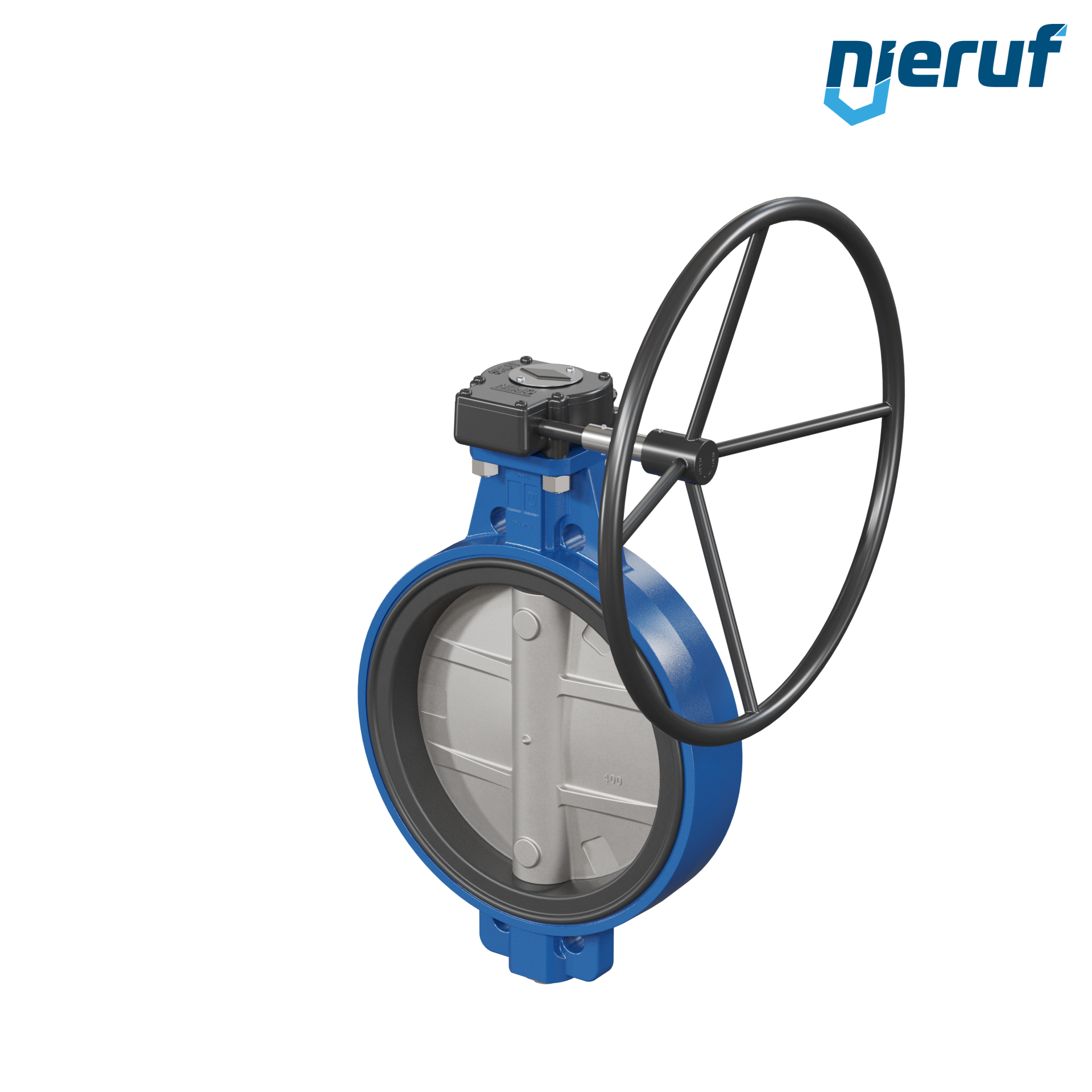 Butterfly valve DN 400 PN10-PN16 AK01 FPM Worm gear